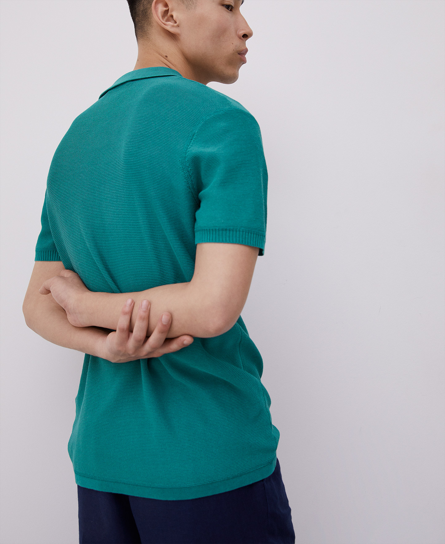 Cotton and viscose polo shirt image number 1