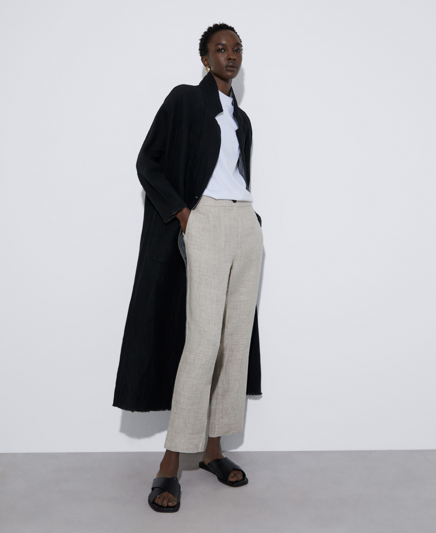 Morriña coat in cotton and linen image number 1