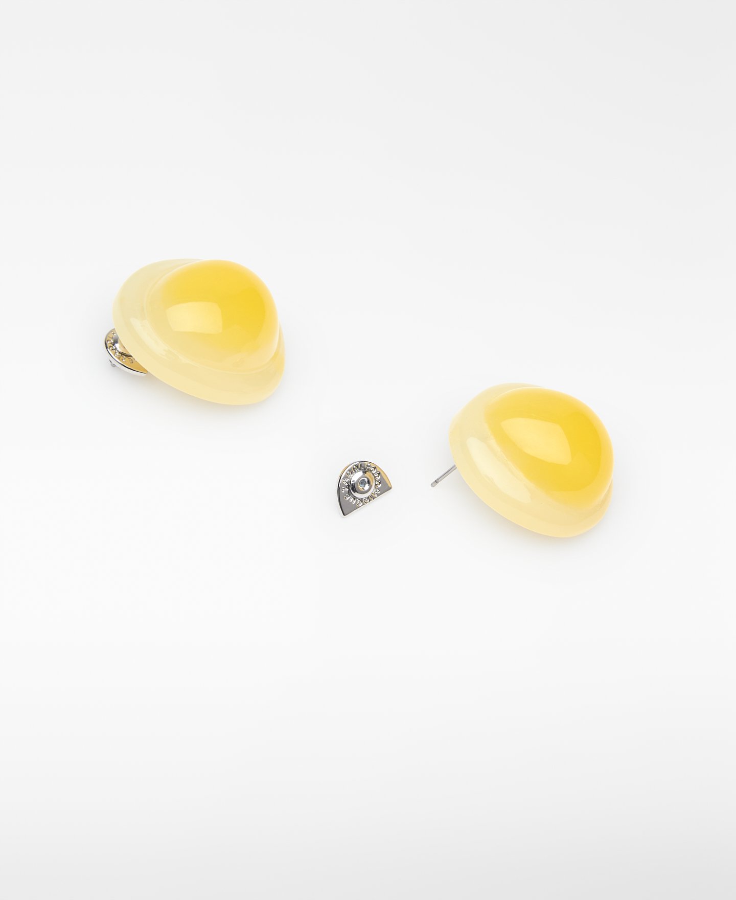 Two-tone resin circular earrings image number 1