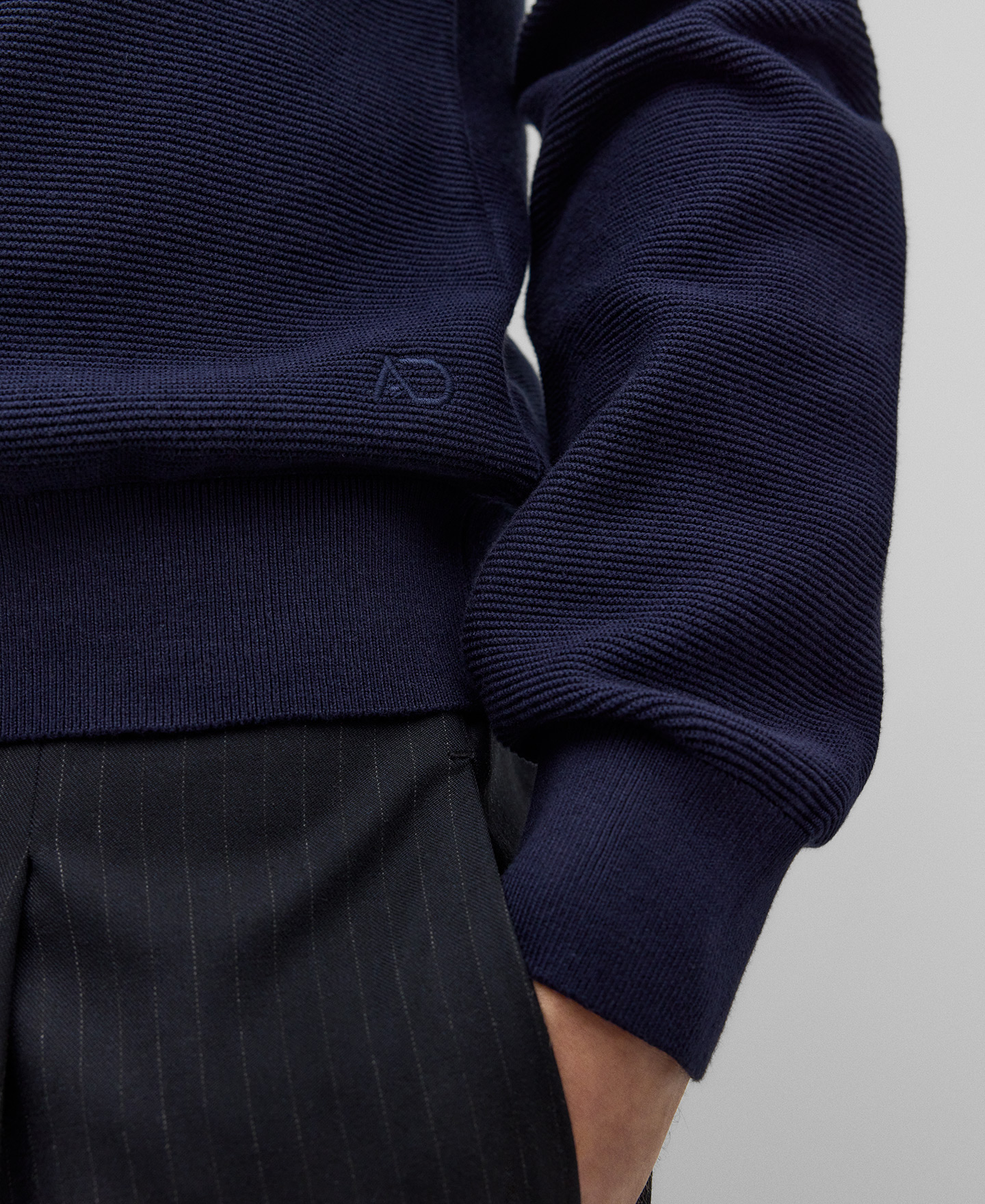 Cotton structured sweater man image number 3