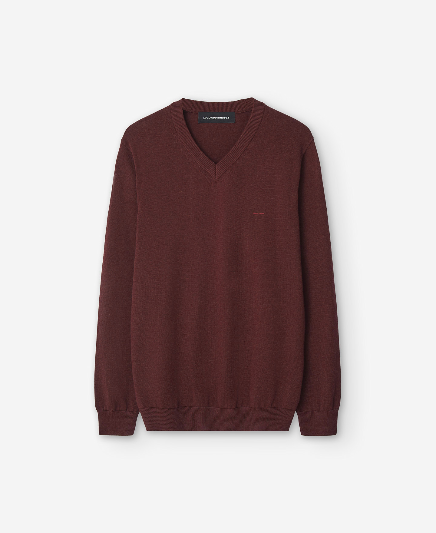 V-neck cotton sweater for men image number 4