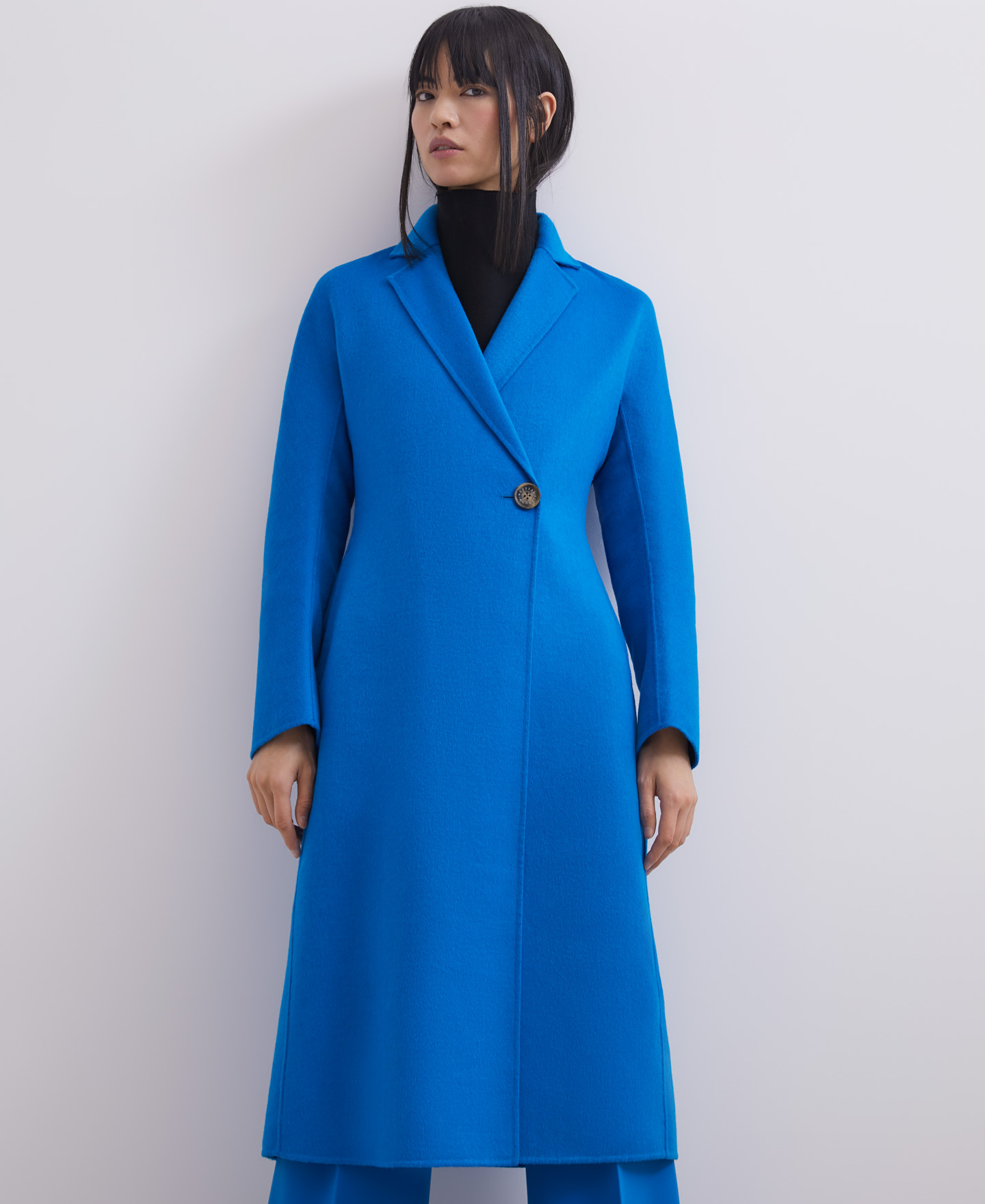 Merino wool double-face long coat image number 0