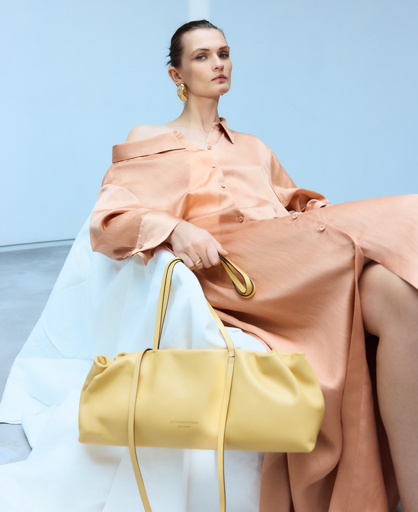 Unconstructed collar shirt dress image number 0