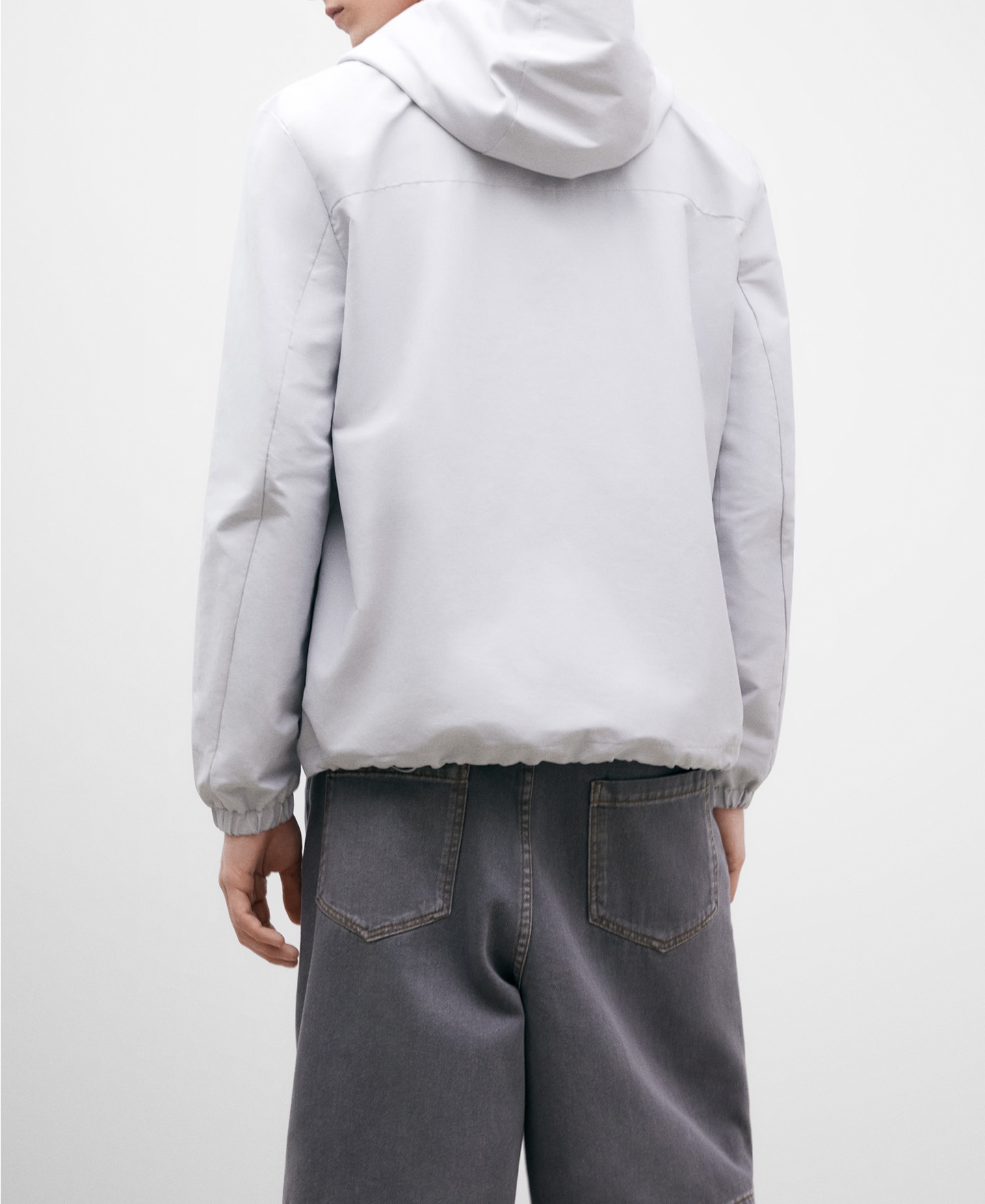 Cotton and nylon hooded jacket image number 2