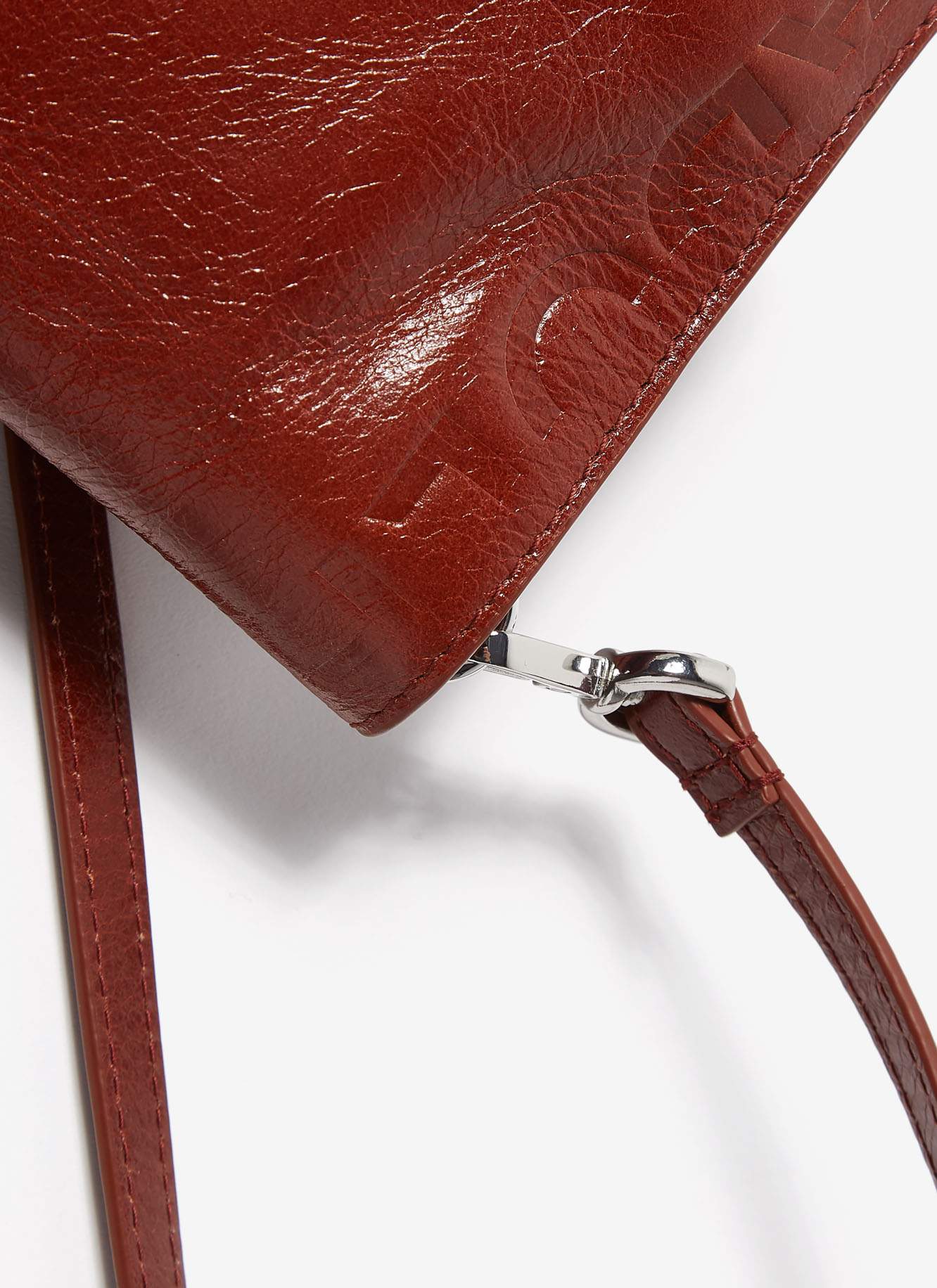 Crackled glossy leather crossbody bag image number 2