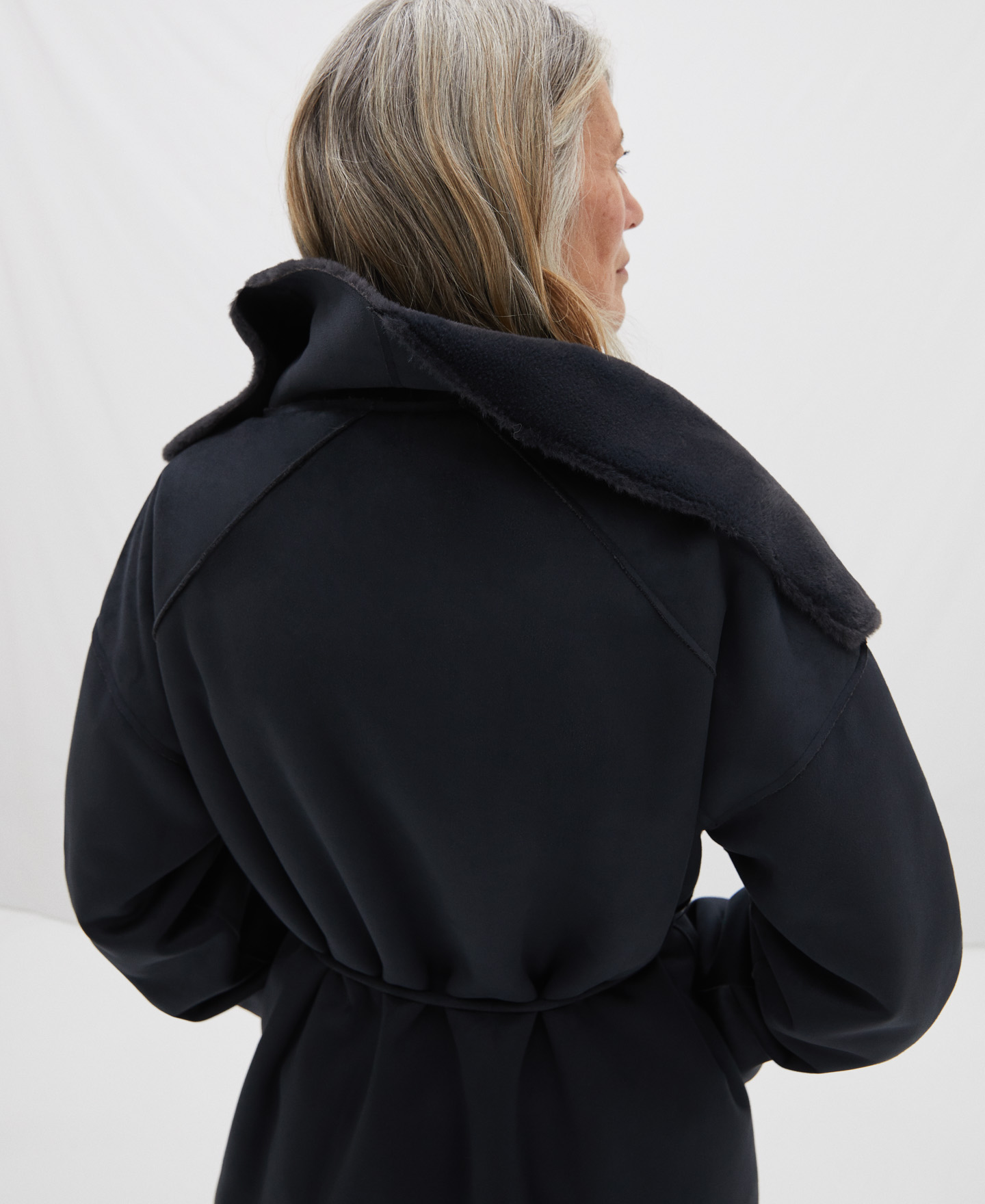 Wrap-around coat with shawl collar image number 3