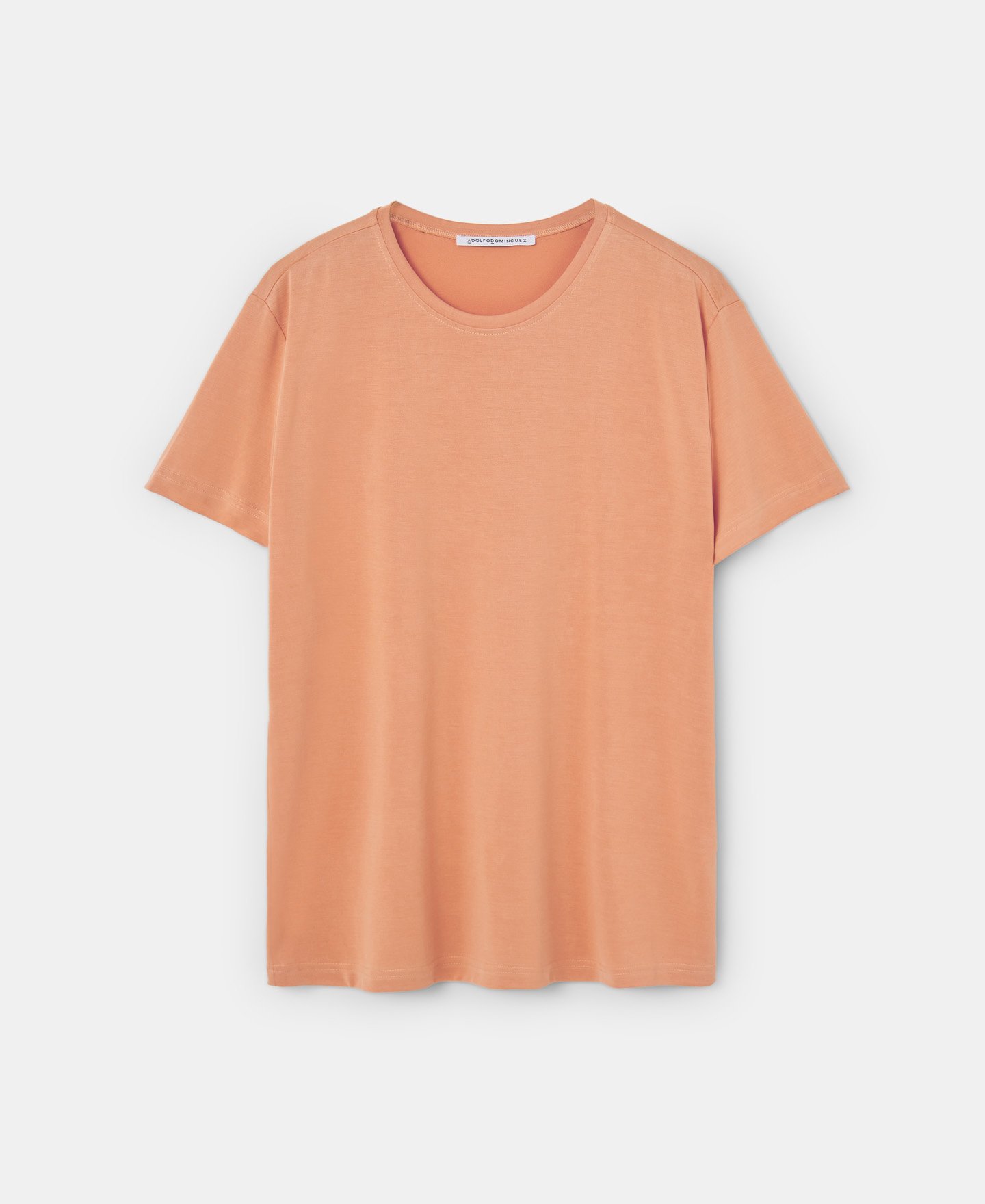 Orange modal crew neck t-shirt image number 4