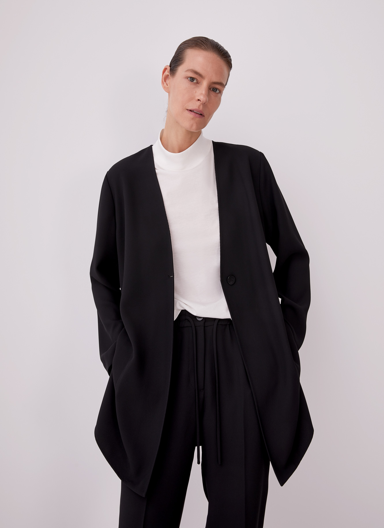 Oversize jacket without lapels image number 0
