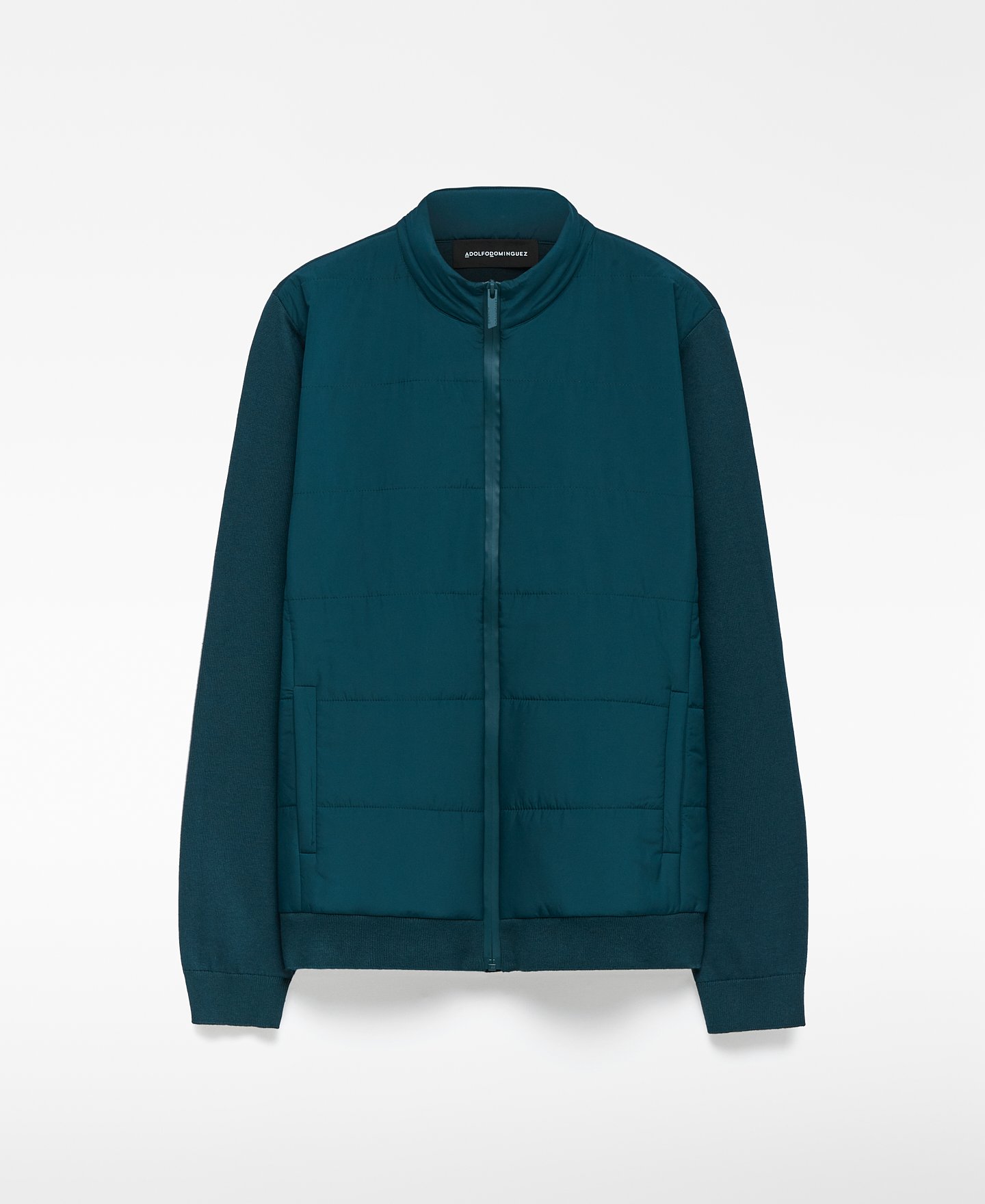 Nylon and knit cardigan man image number 4