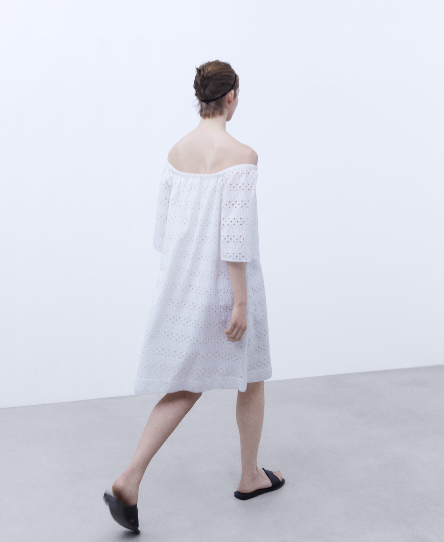 Bateau neckline embroidered dress image number 2