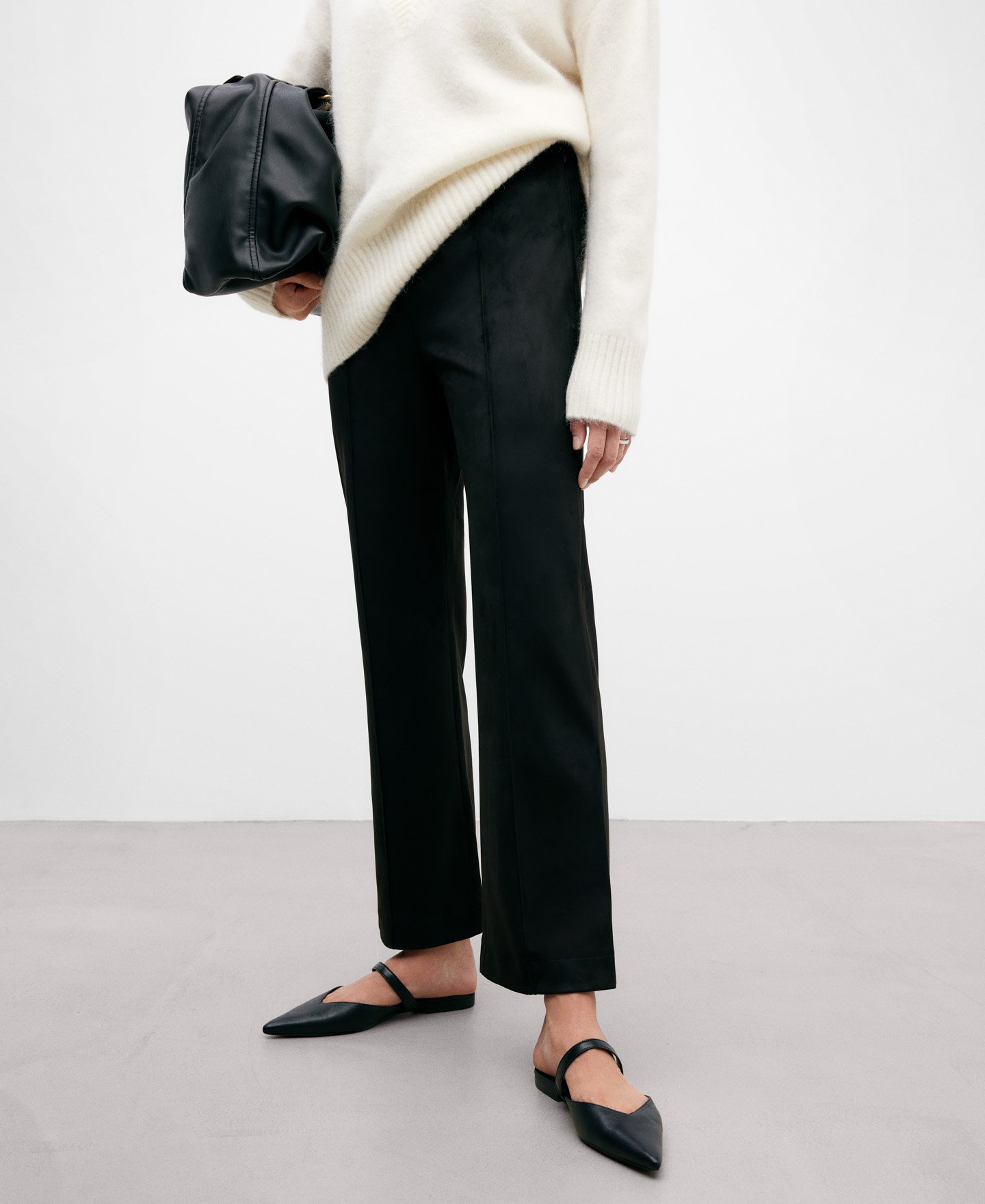 Faux sueden akle-length trousers women image number 0