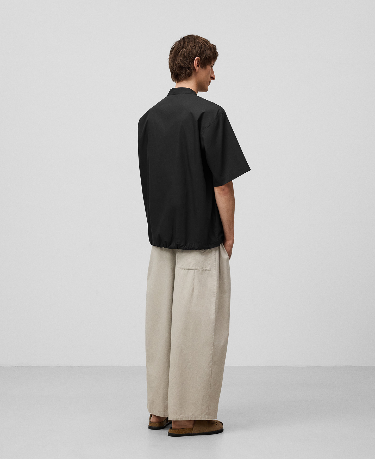 Cotton Mandarin collar shirt man image number 2
