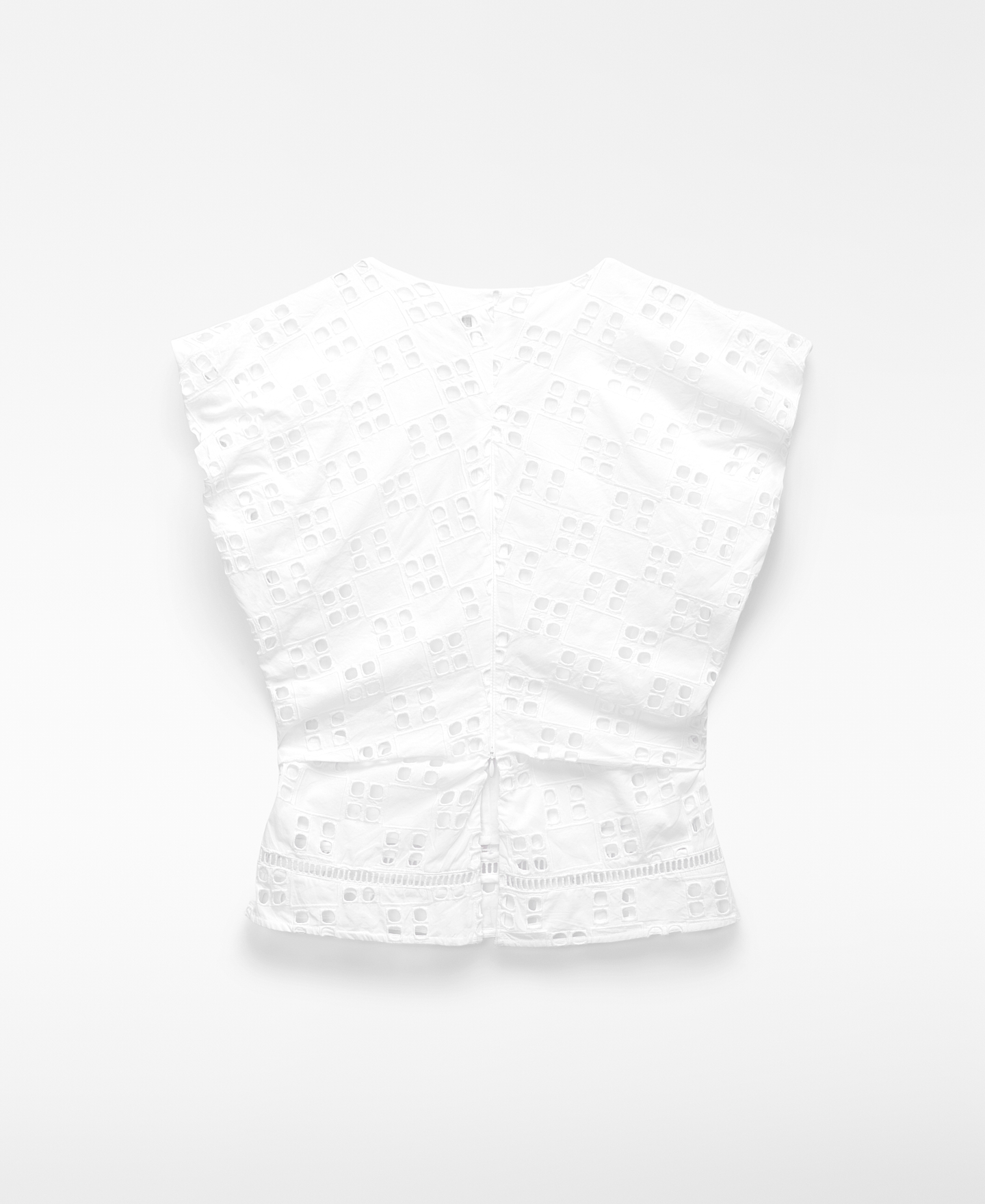 Poplin fitted top with English embroidery image number 5