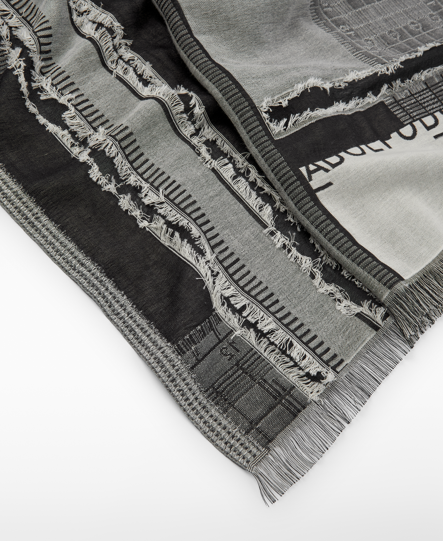Jacquard shawl with tape measure motif image number 2