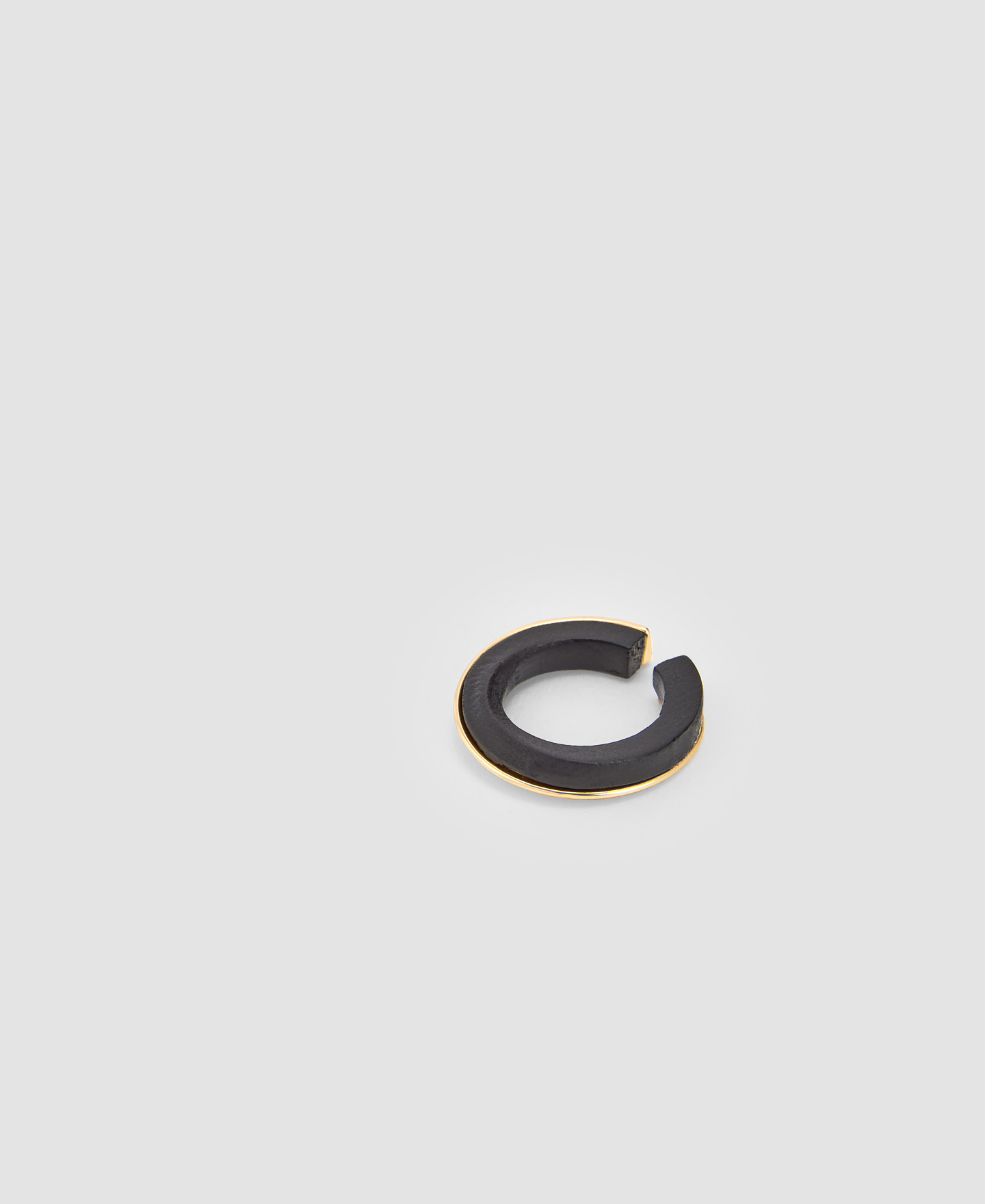 Metal and wood twist motif ring image number 2