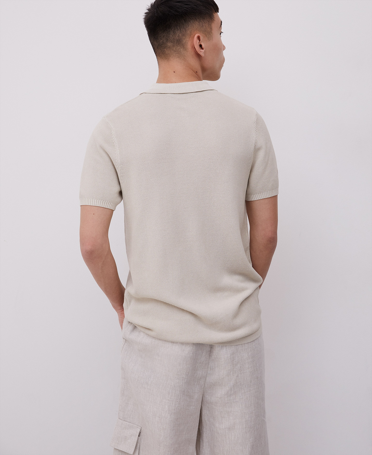 Cotton and viscose polo shirt image number 1