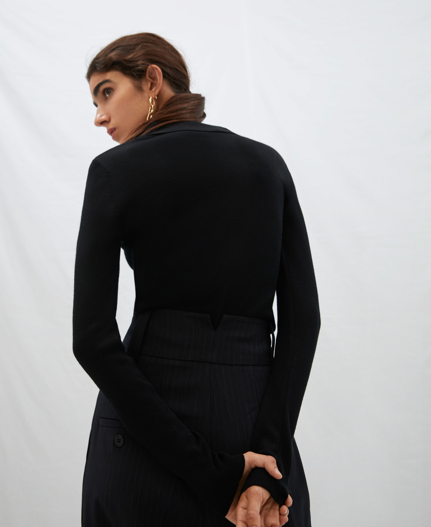 Merino wool ribbed sweater image number 2