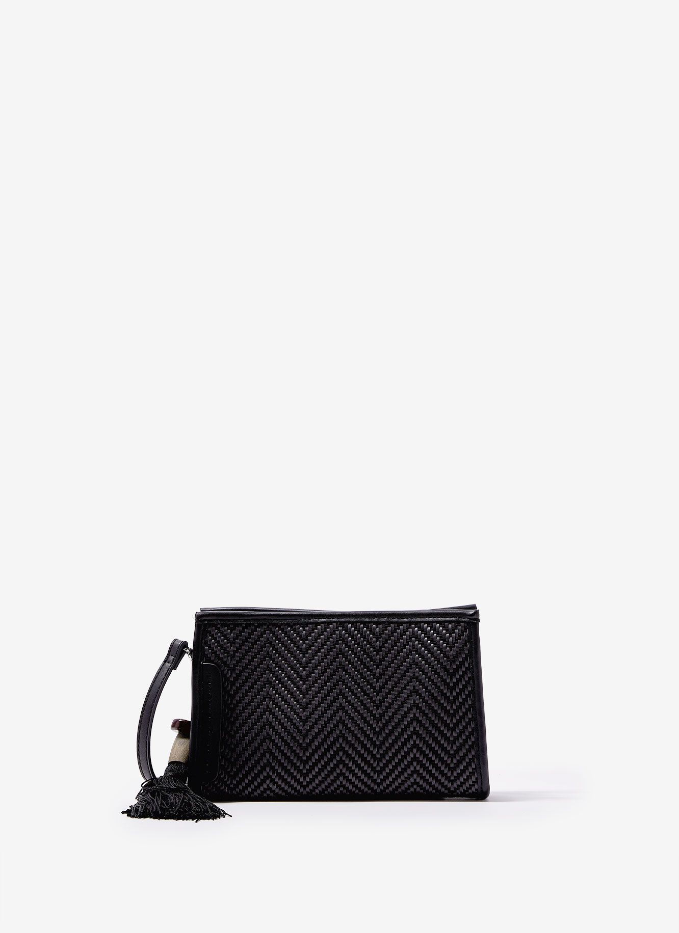 Mini crossbody bag with raffia finish image number 0