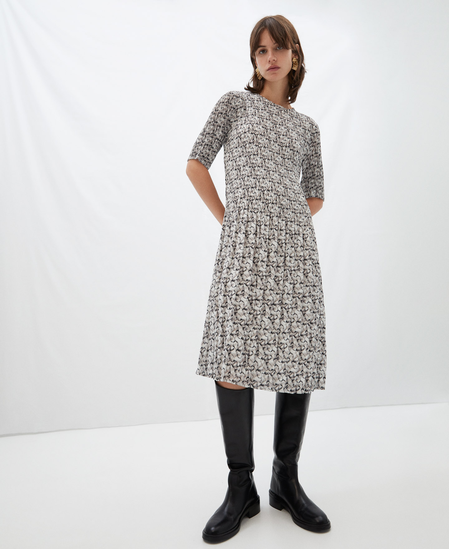 Vestido en crinkle estampado image number 1