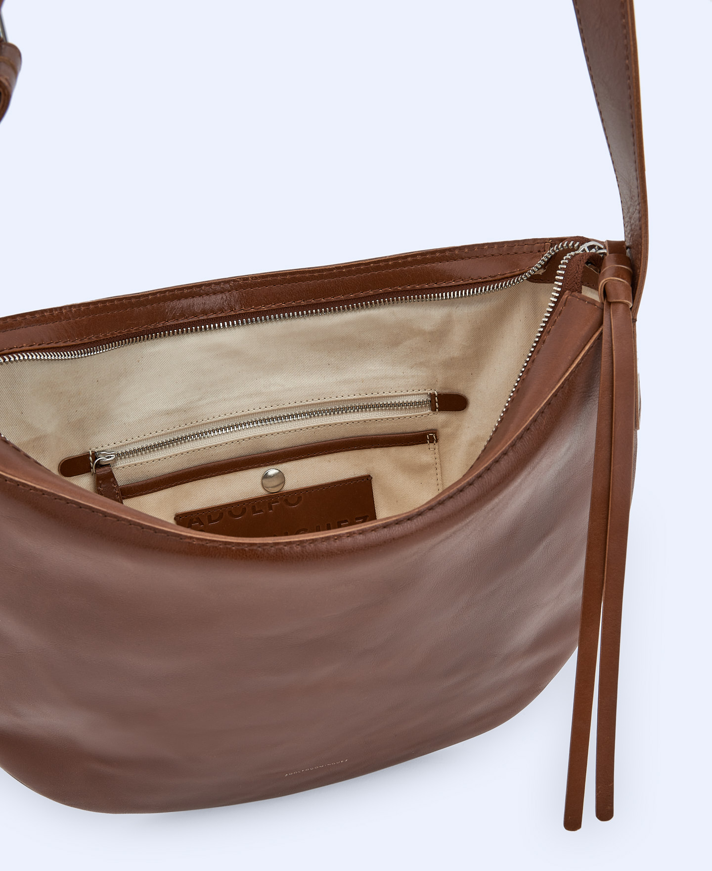 Responsible leather rounded hobo bag image number 2