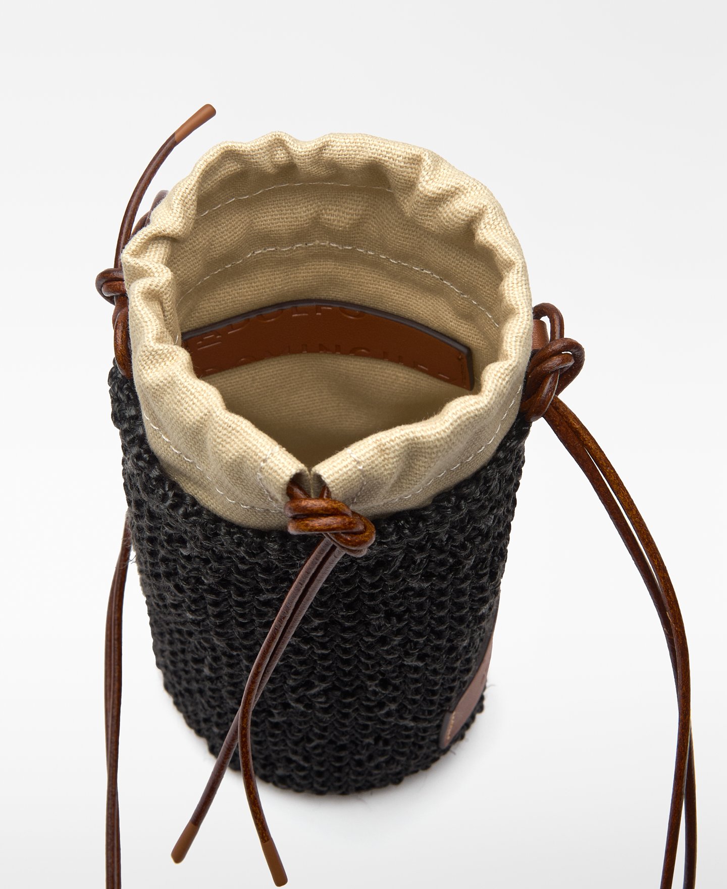 Small raffia texture bag woman image number 2