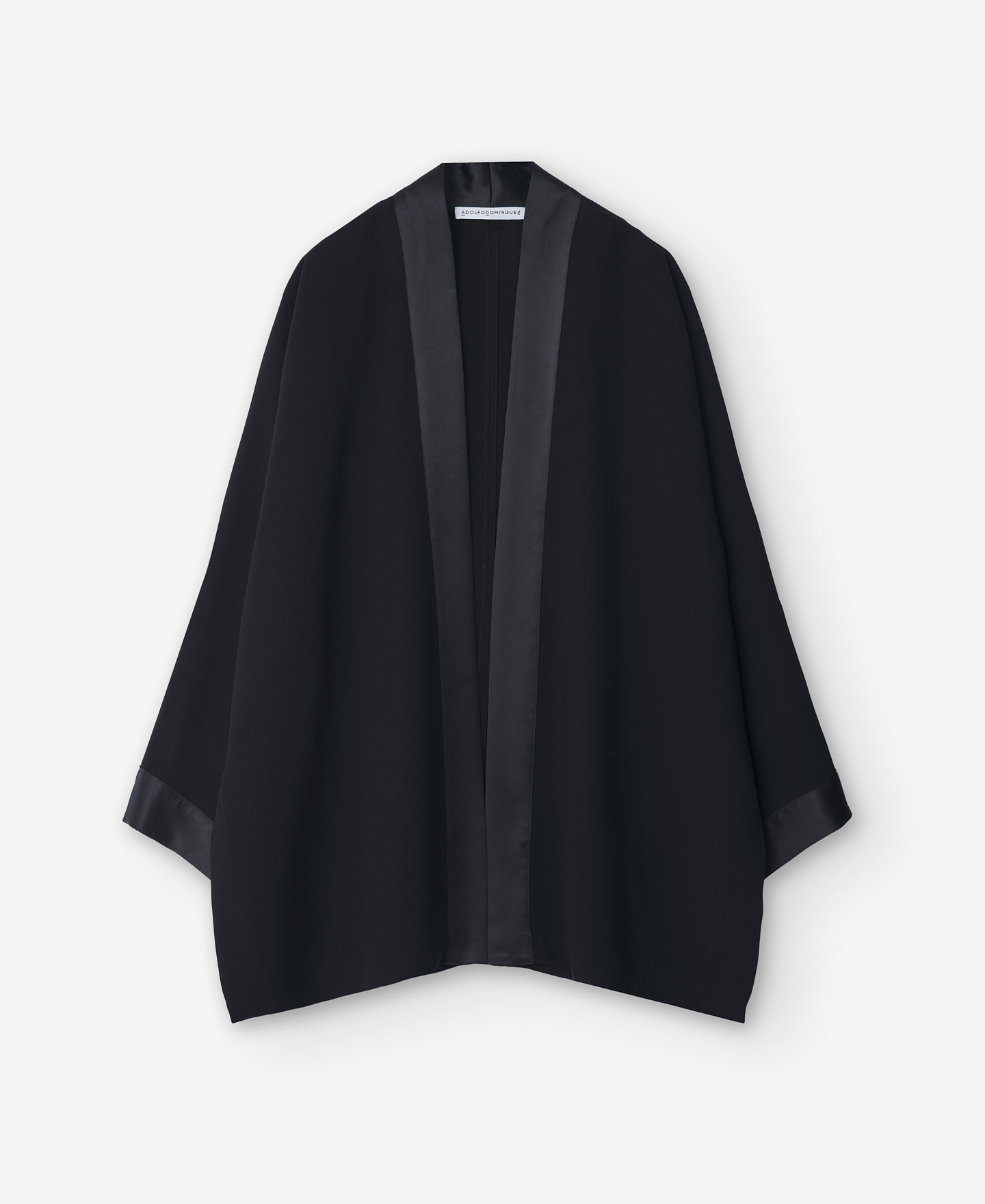 Satin border trims kimono image number 4