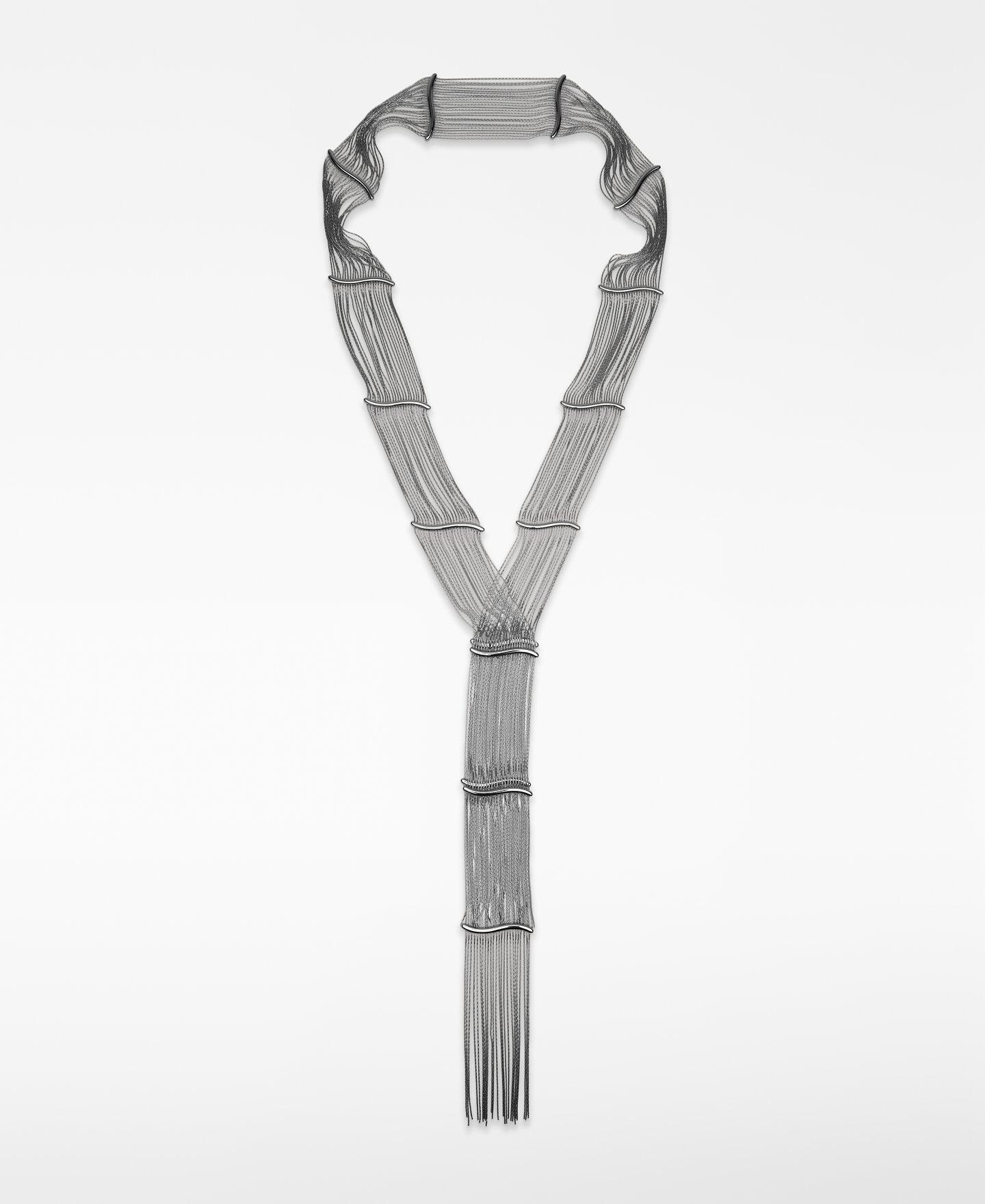 Articulated metal thread necklace image number 0