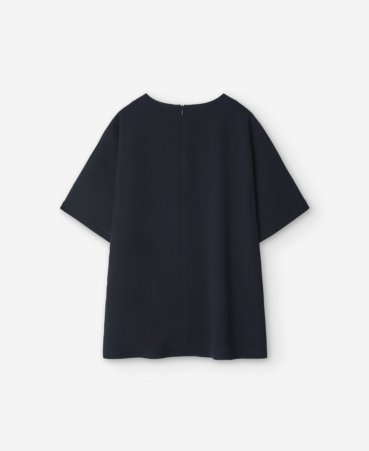 Marine blue elbow-length sleeve blouse image number 5