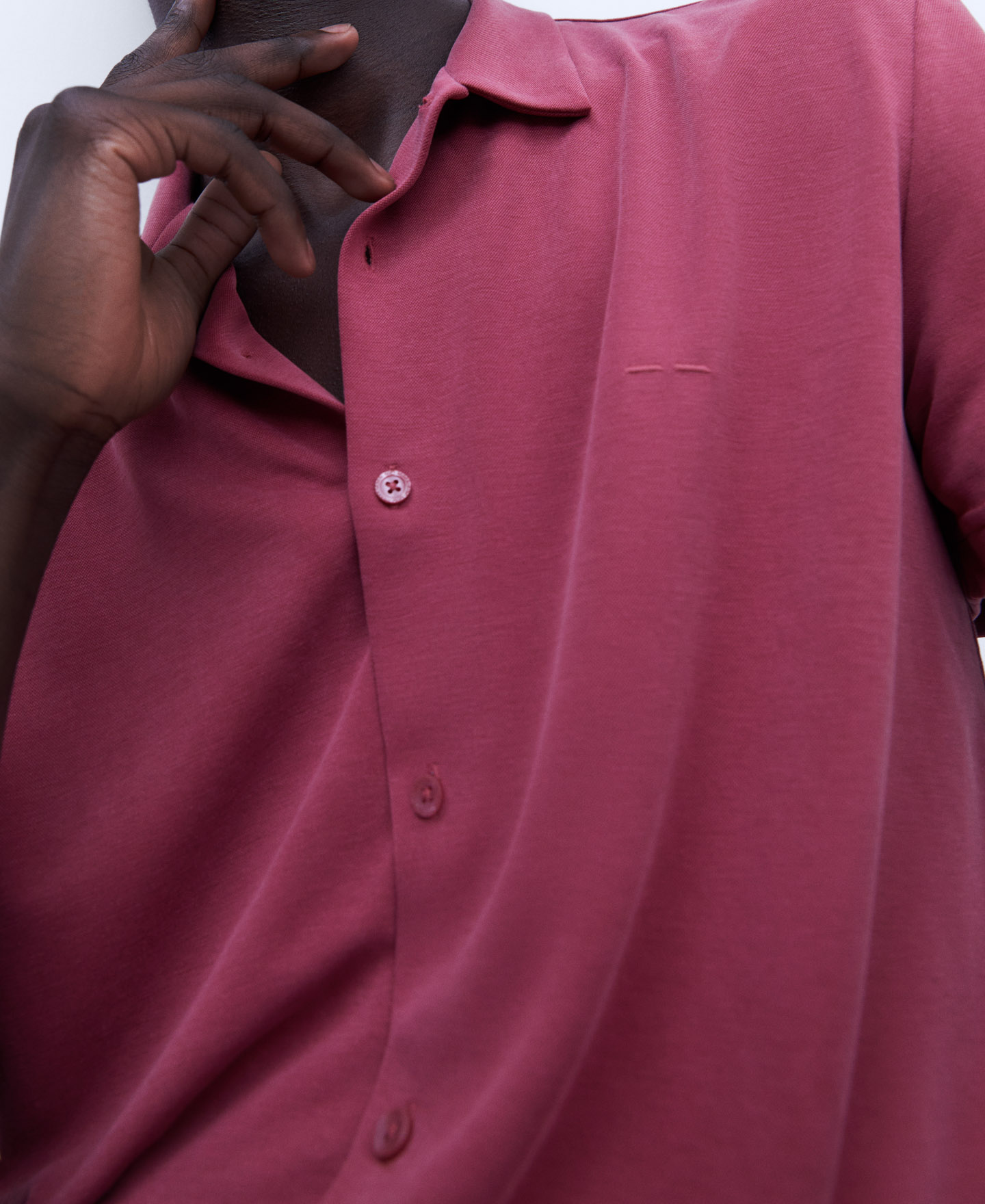 Short sleeve modal shirt image number 3