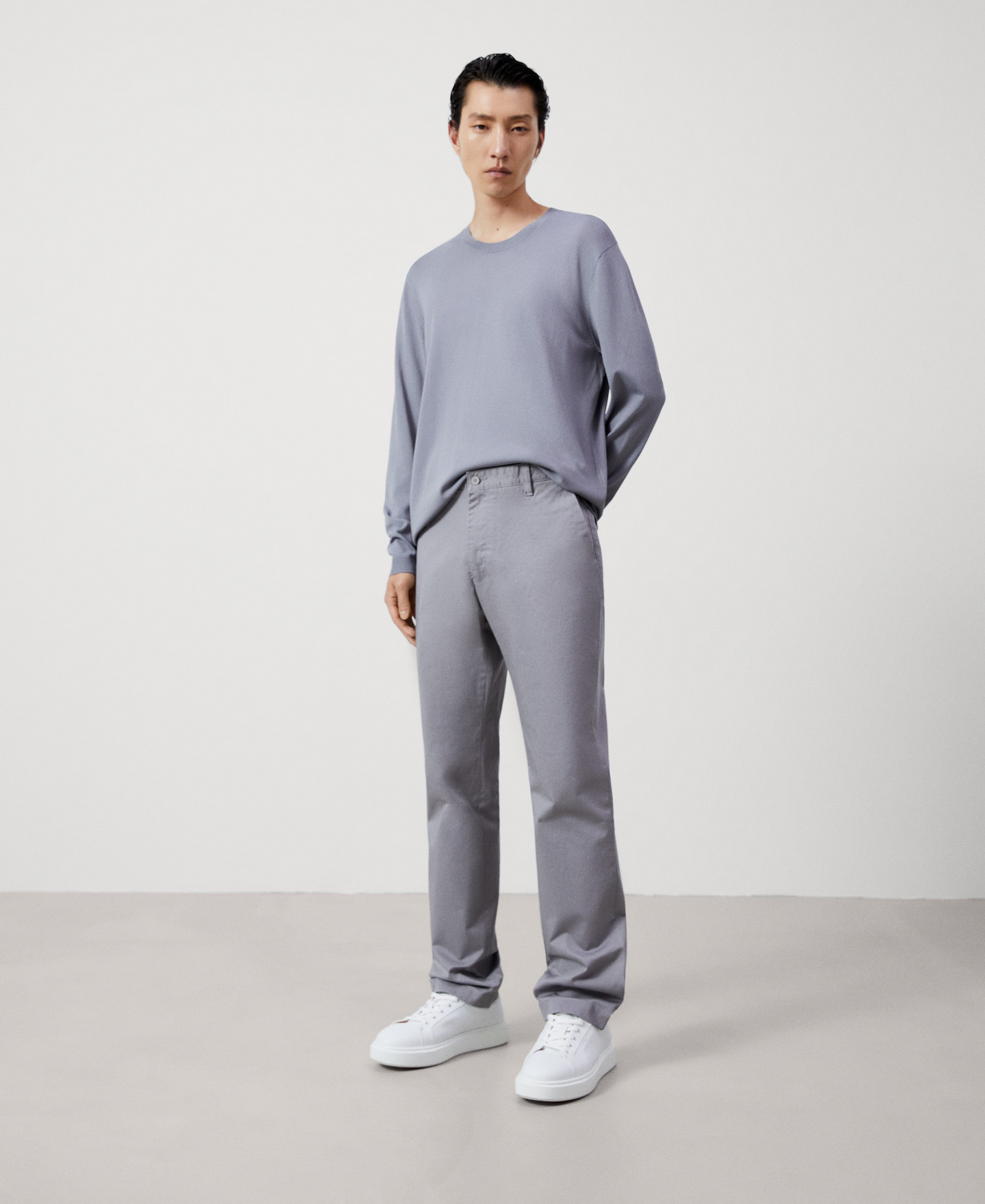 Stretch cotton chino trousers image number 1