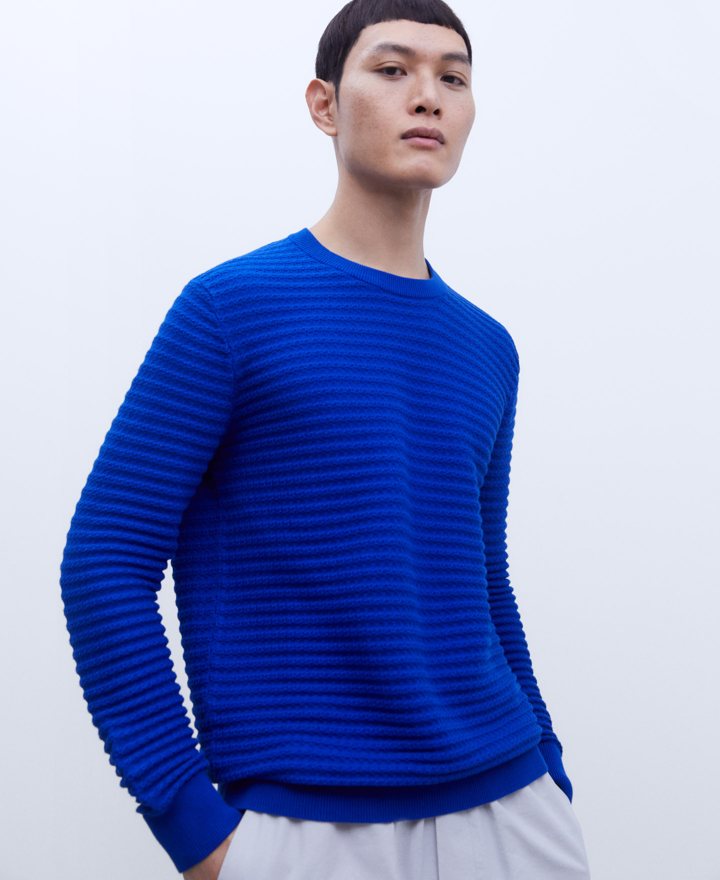 Cotton round neck sweater. image number 0