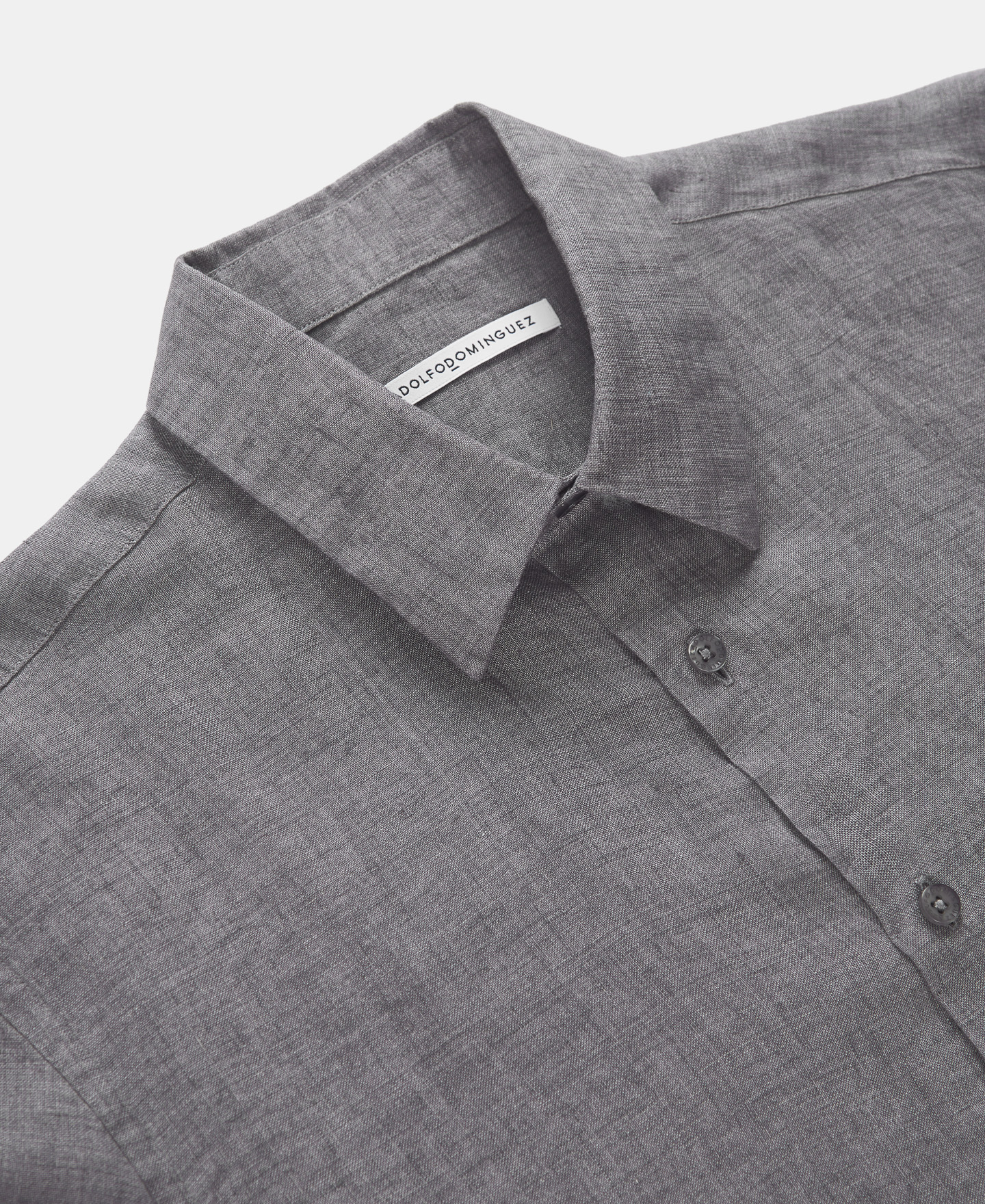 White linen shirt with shirt collar image number 6