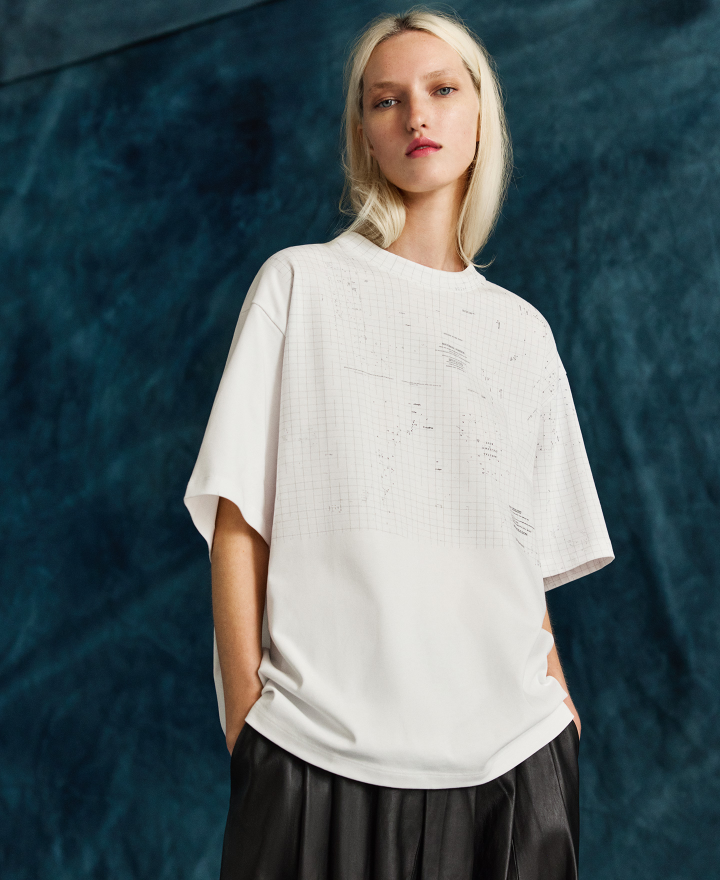 Camiseta estampado mapa algodón mujer image number 0