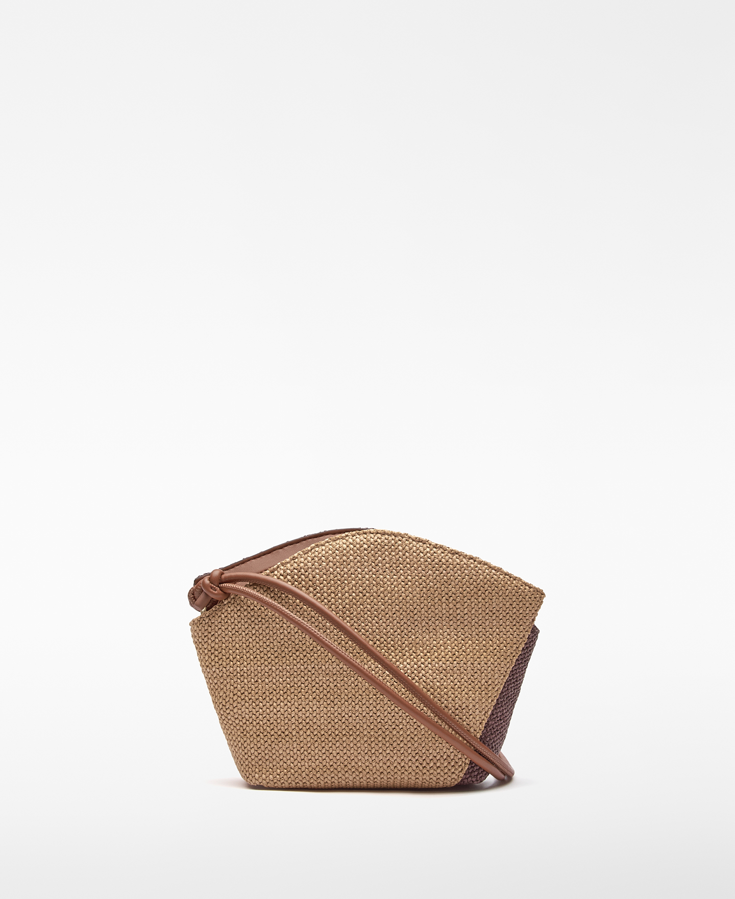 Eclipse-Umh&auml;ngetasche, zweifarbig, mit Raffiastruktur image number 1