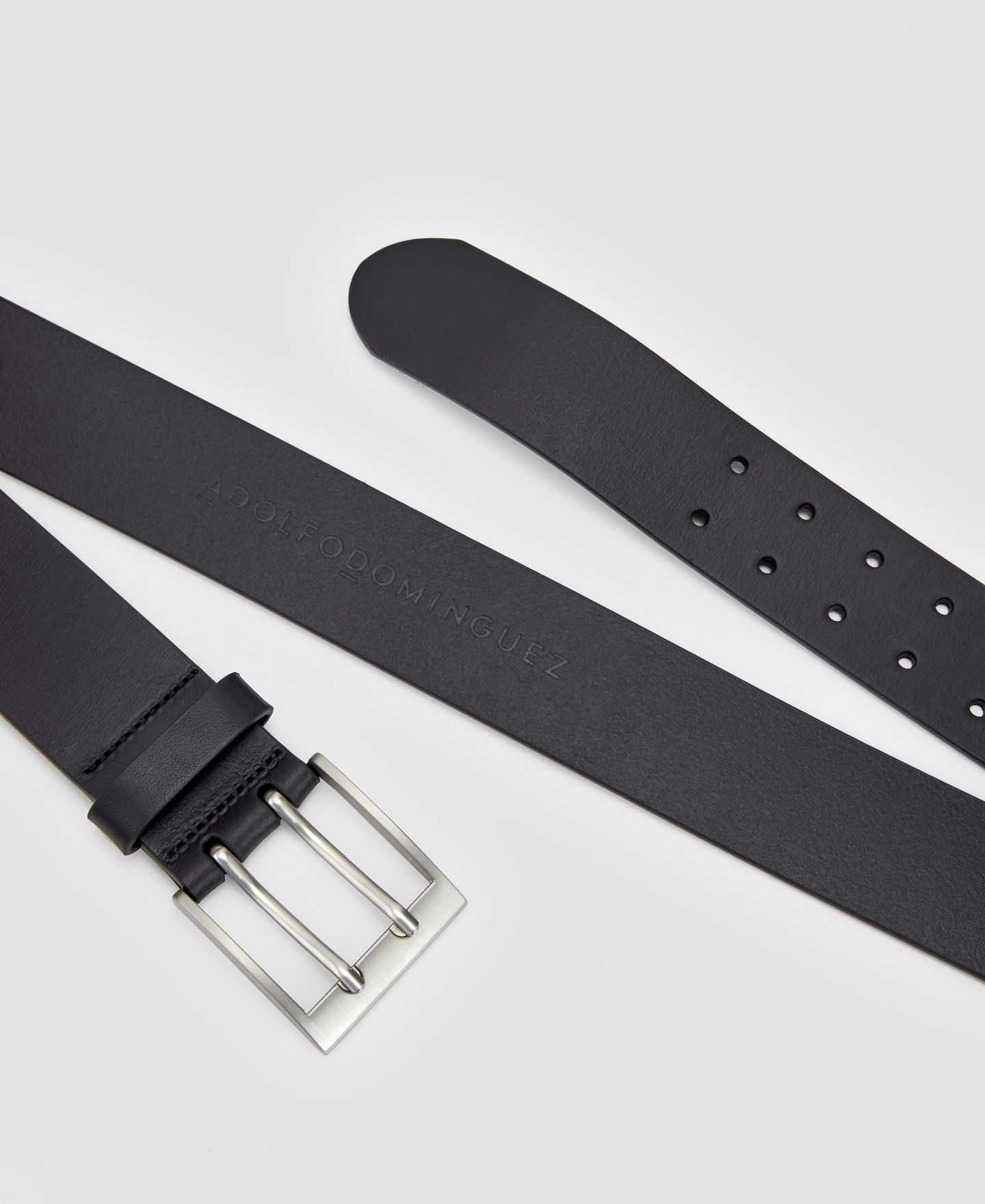 Leather belt double pin buckle image number 2
