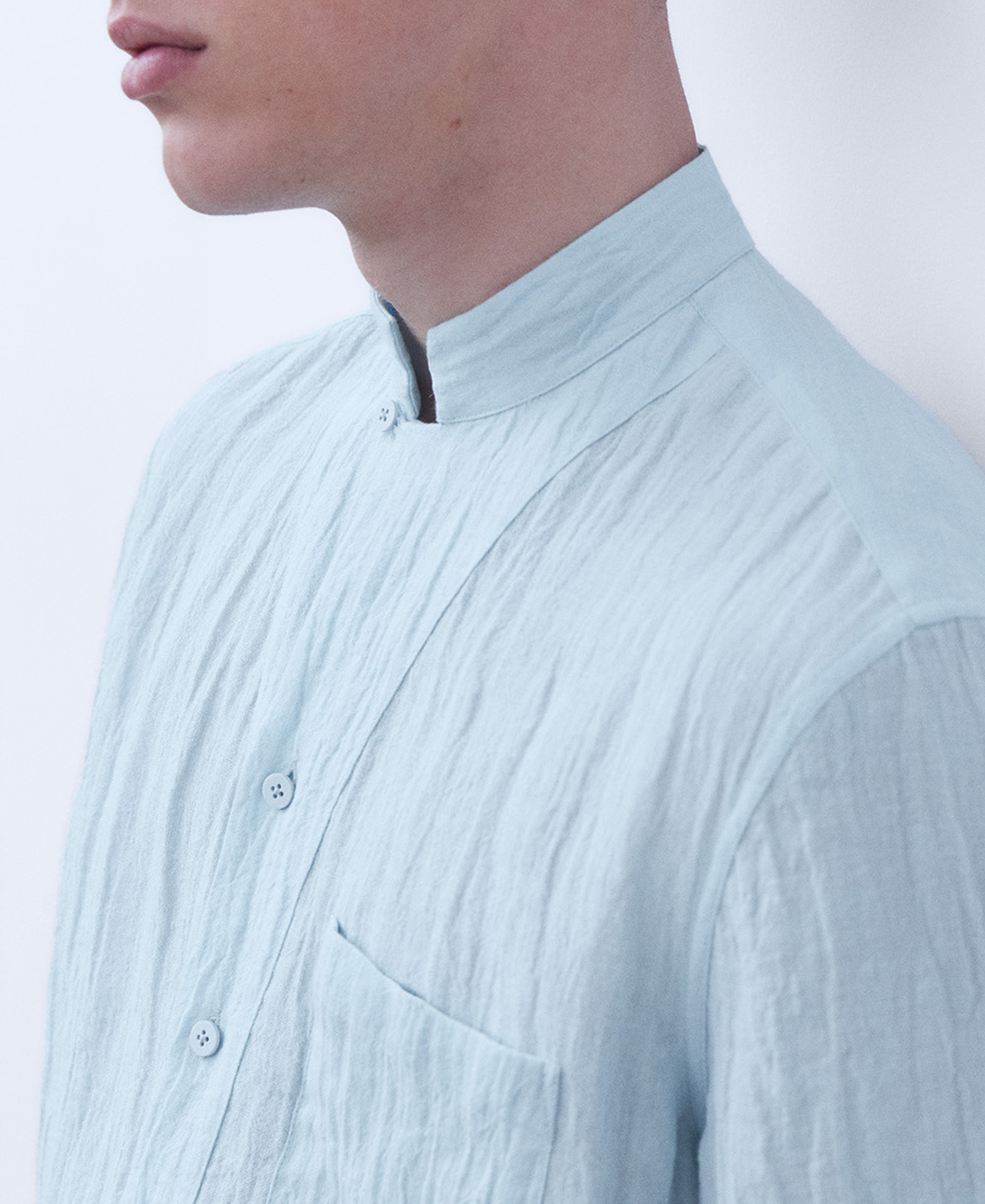 Camisa cuello Mao en lino europeo image number 3