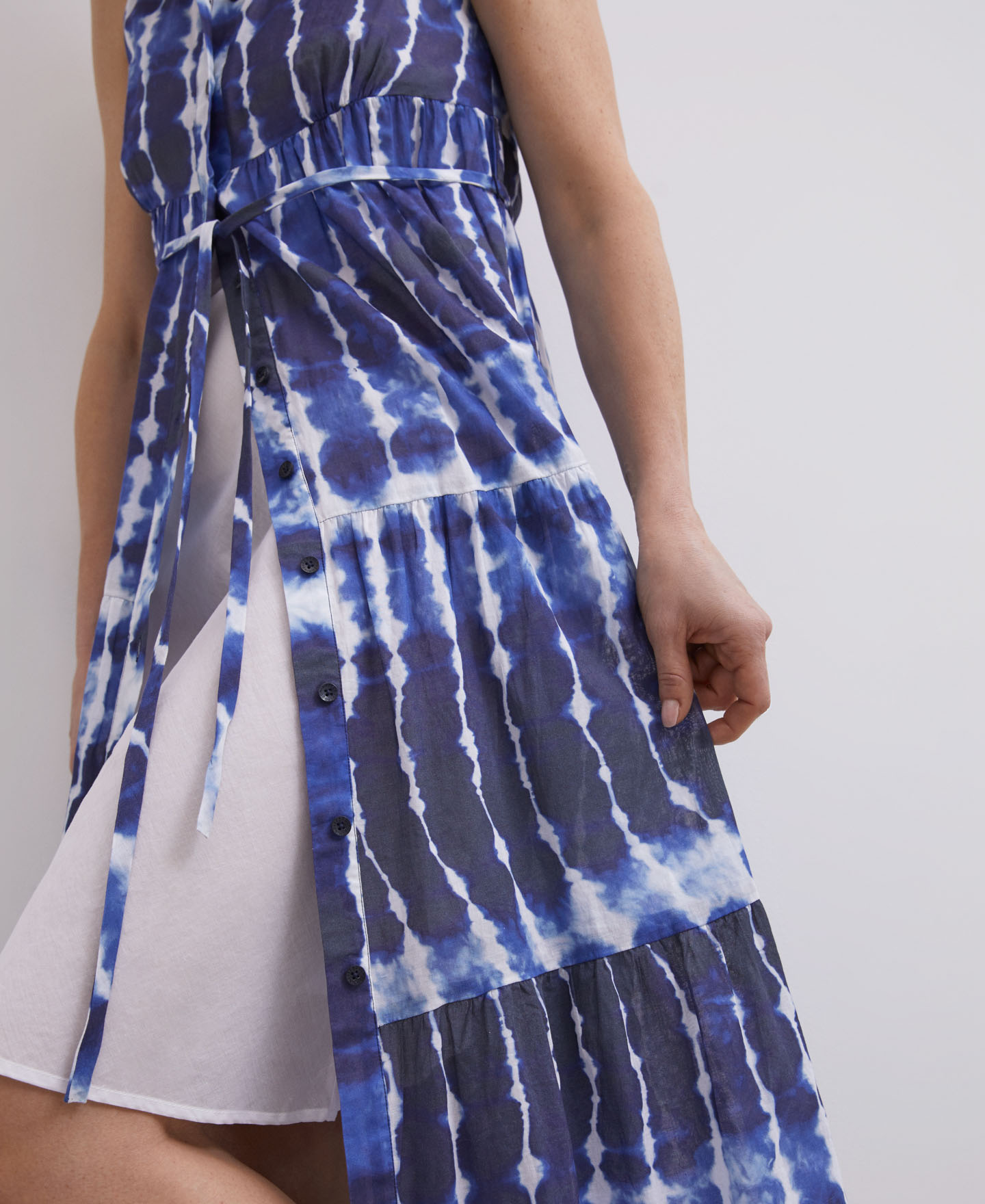 Vestido cuello camisero shibori image number 3