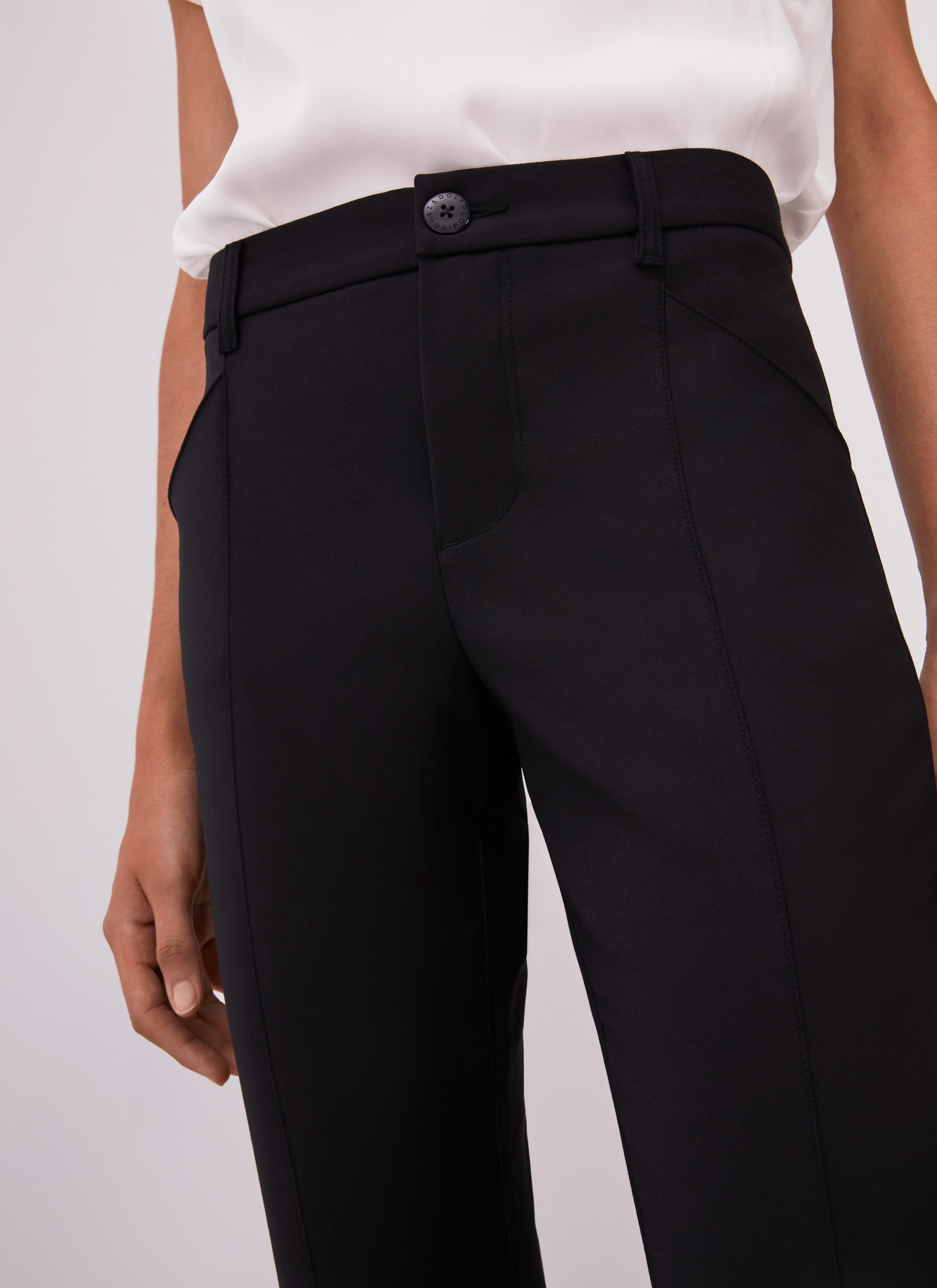 Slim fit trousers with stitching details image number 3