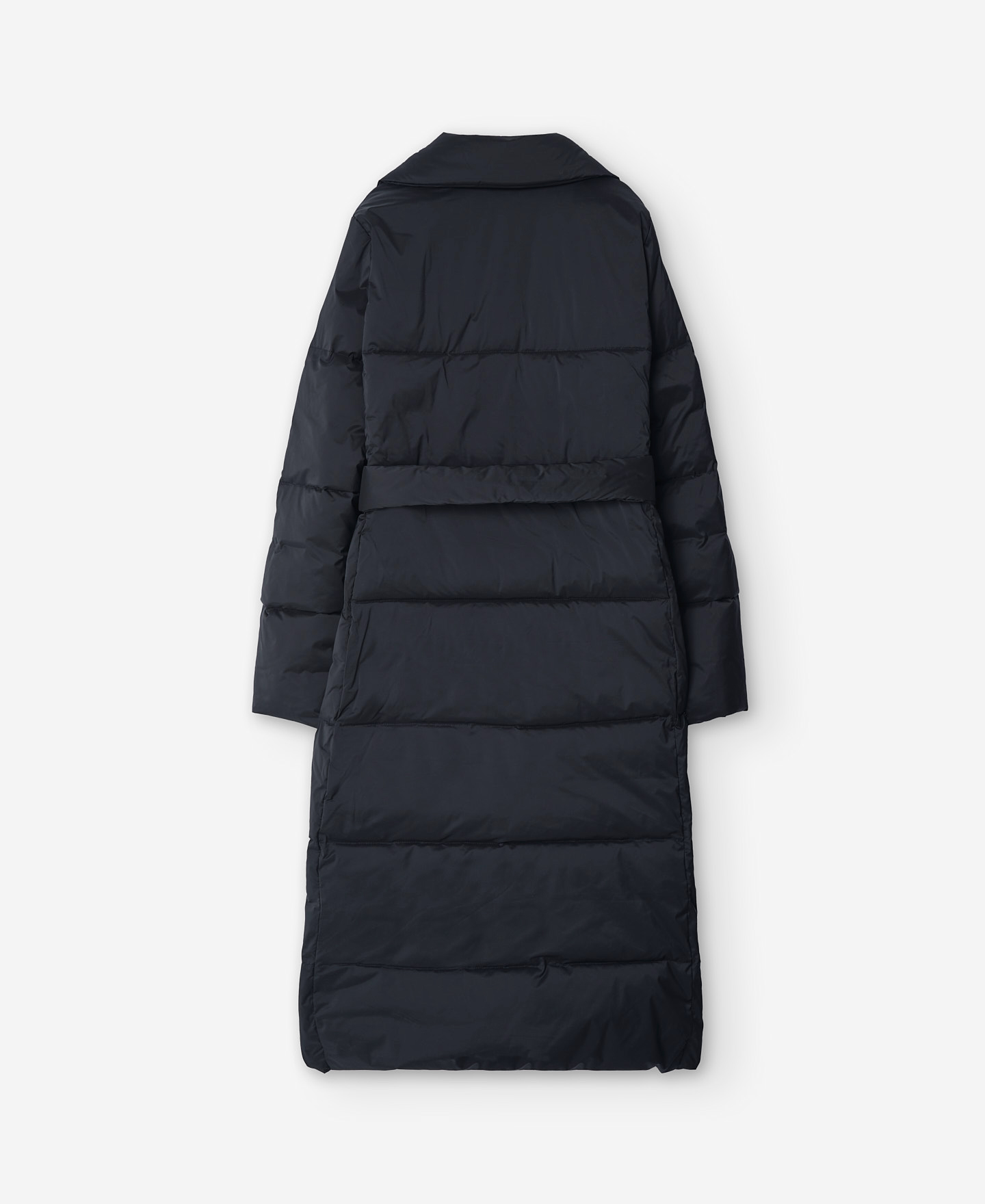 Black midi padded coat for women image number 5
