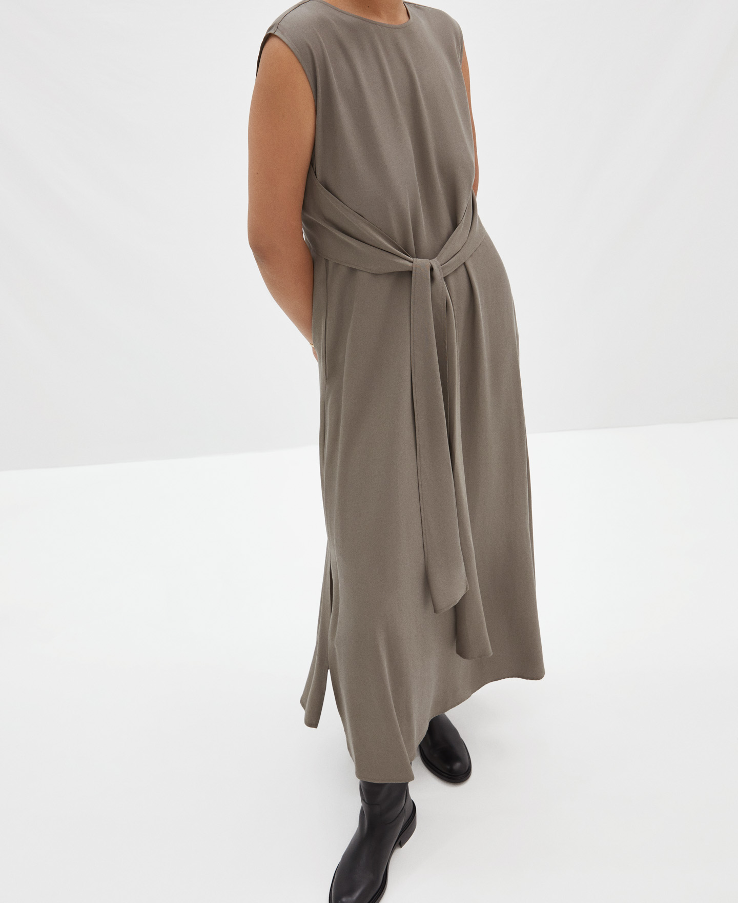 Vestido anudado en lyocell image number 3