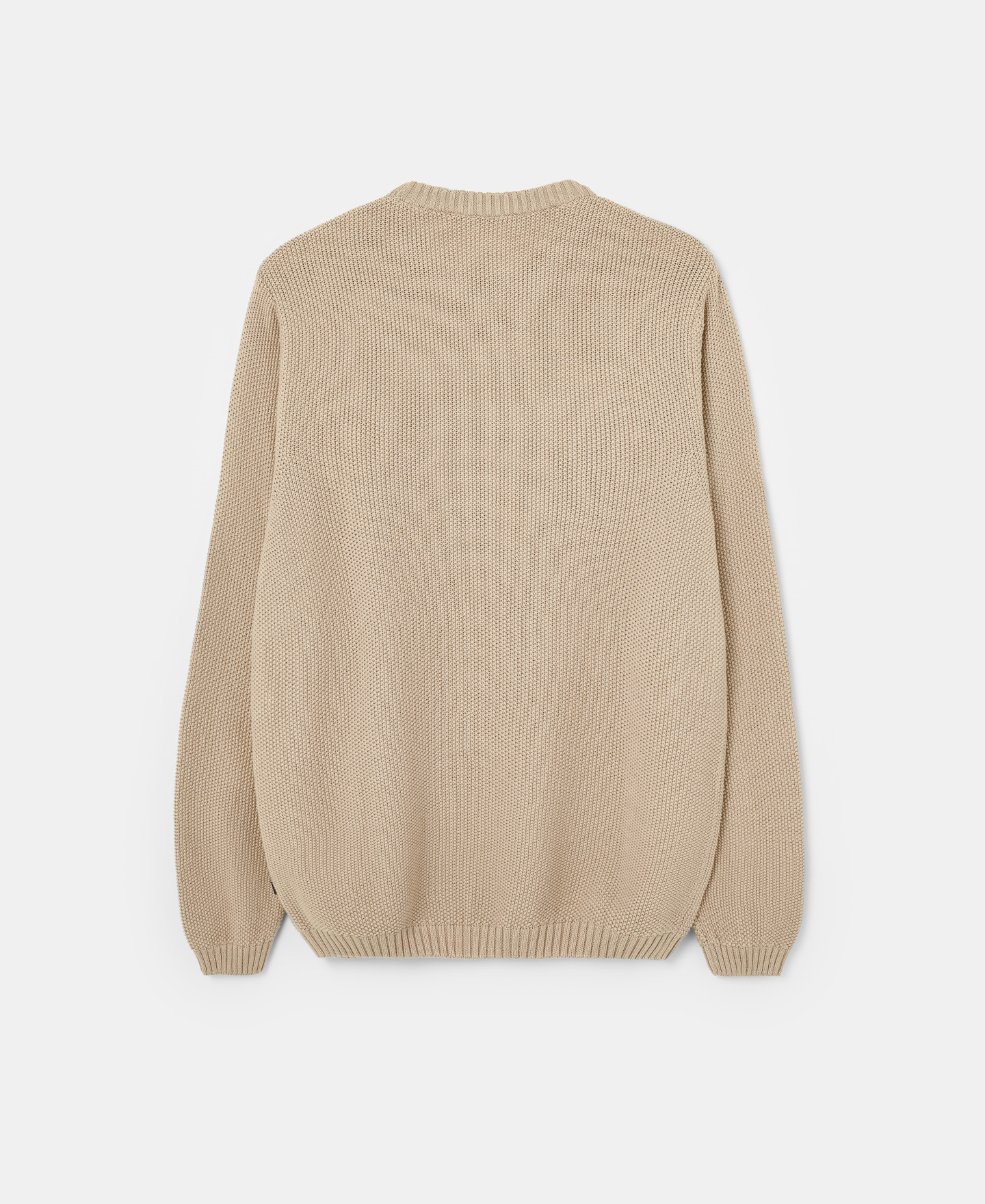 Textured cotton crew neck sweater image number 5