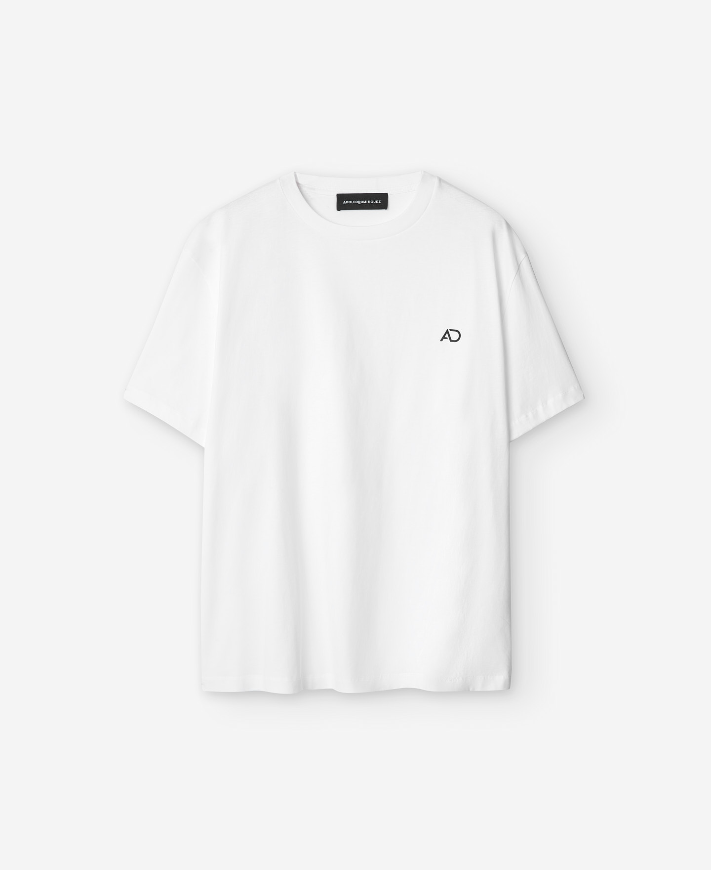 Camiseta cuello caja de algodón blanca image number 4
