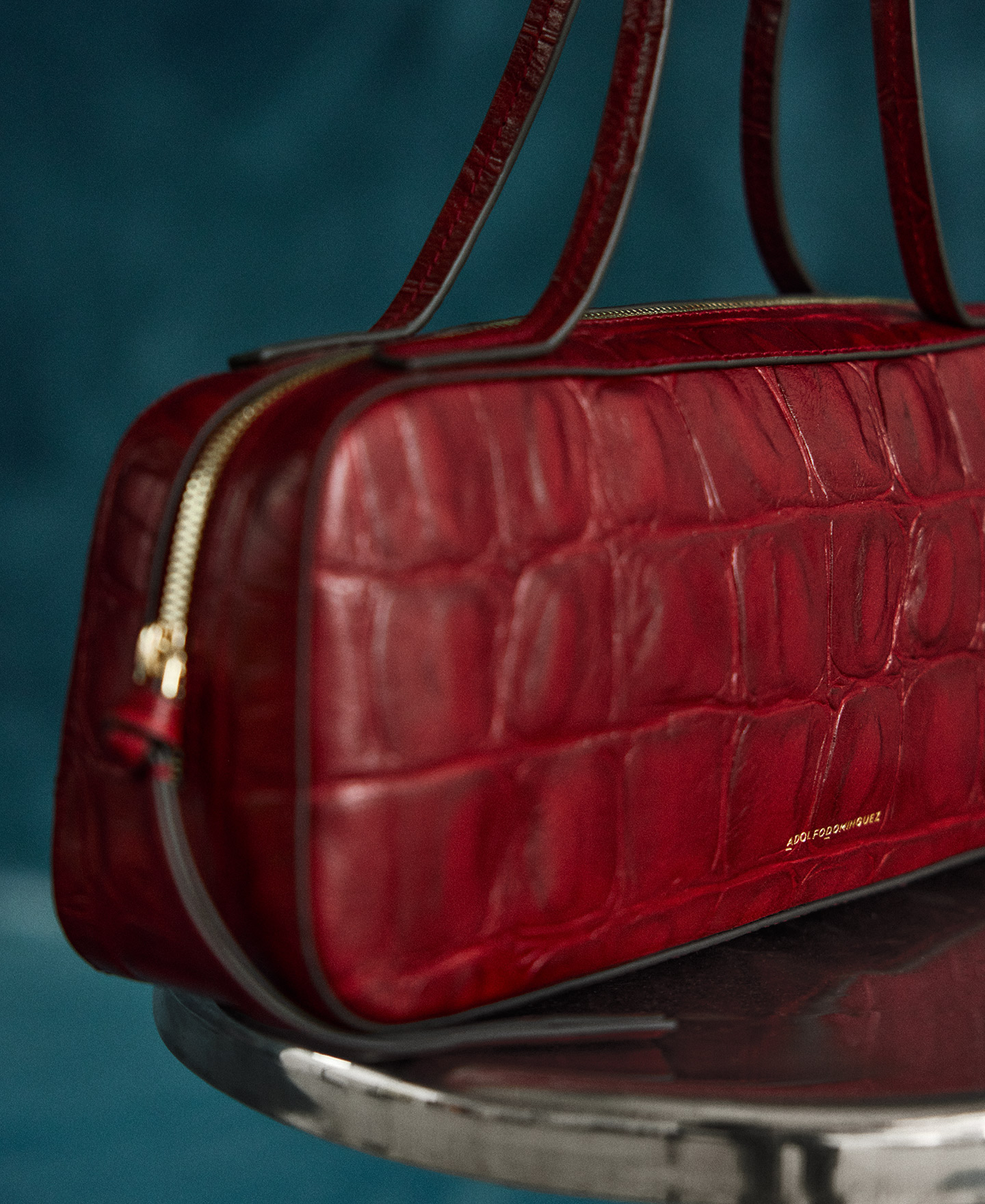 Mica croc-embossed bowling bag woman image number 5