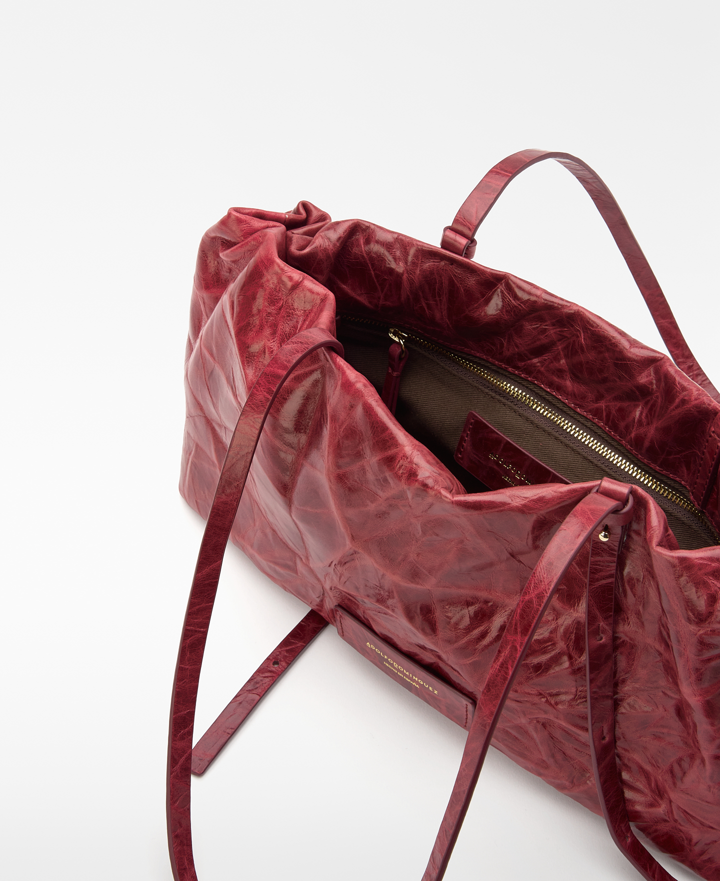 Bolsa de ombro maxi de couro rachado Doce image number 3