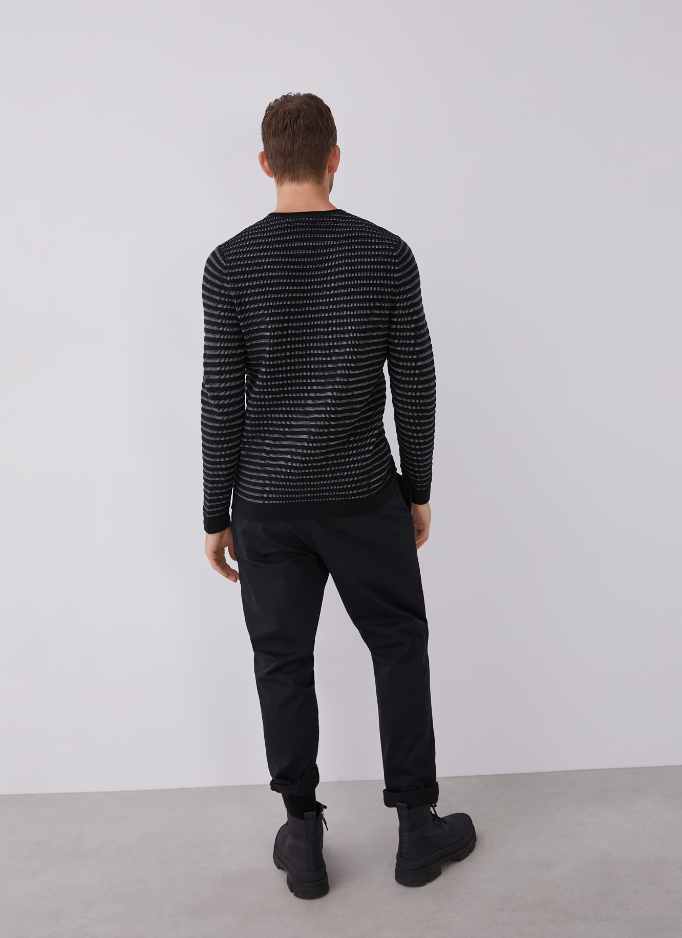 Striped cotton sweater image number 1