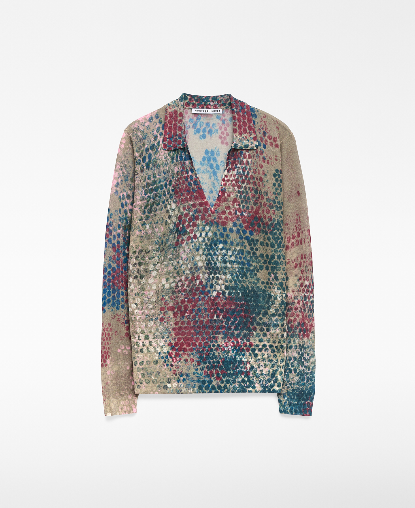 Jersey estampado cuello polo mujer image number 4