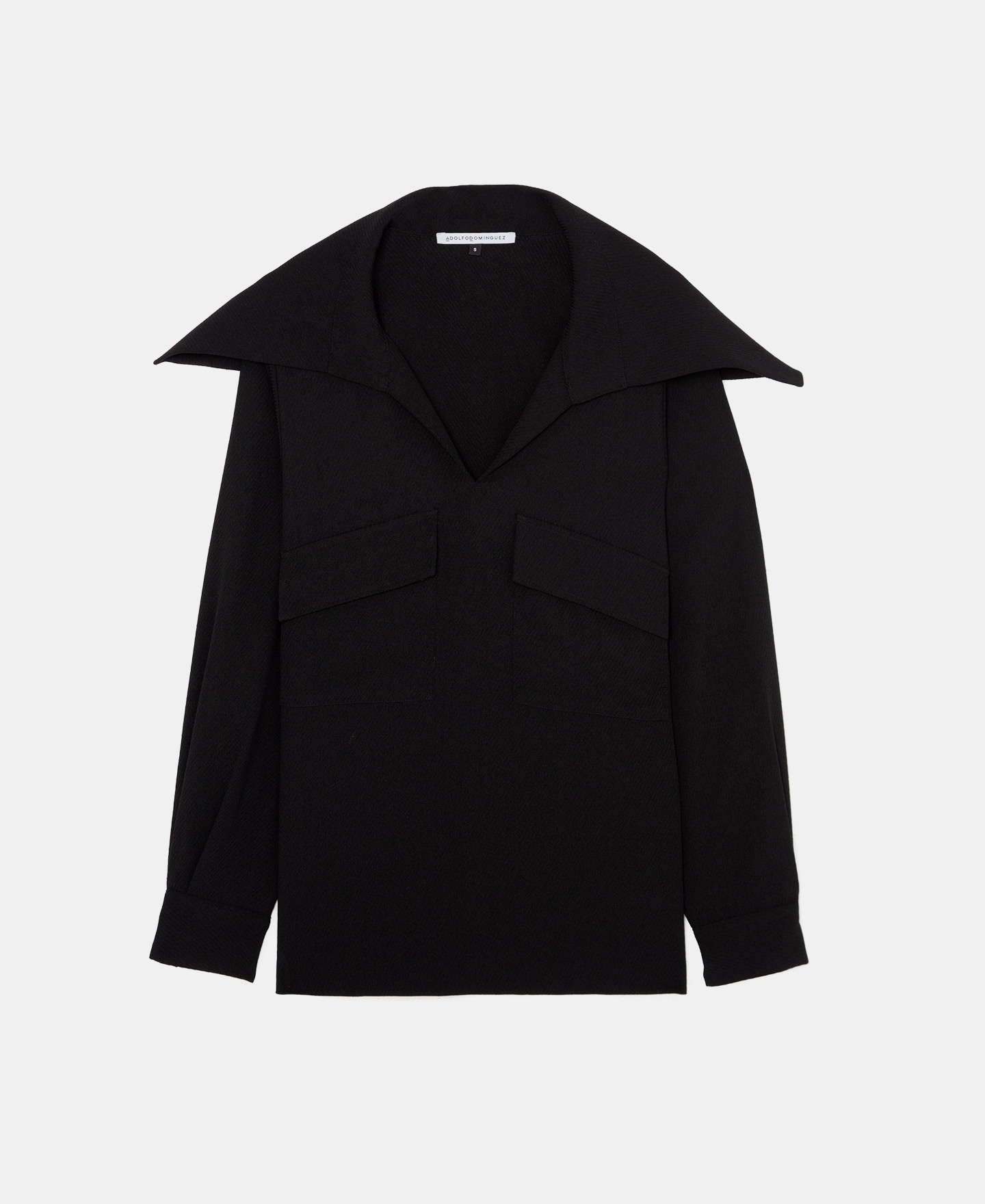 Shawl collar shirt with bat sleeves image number 4