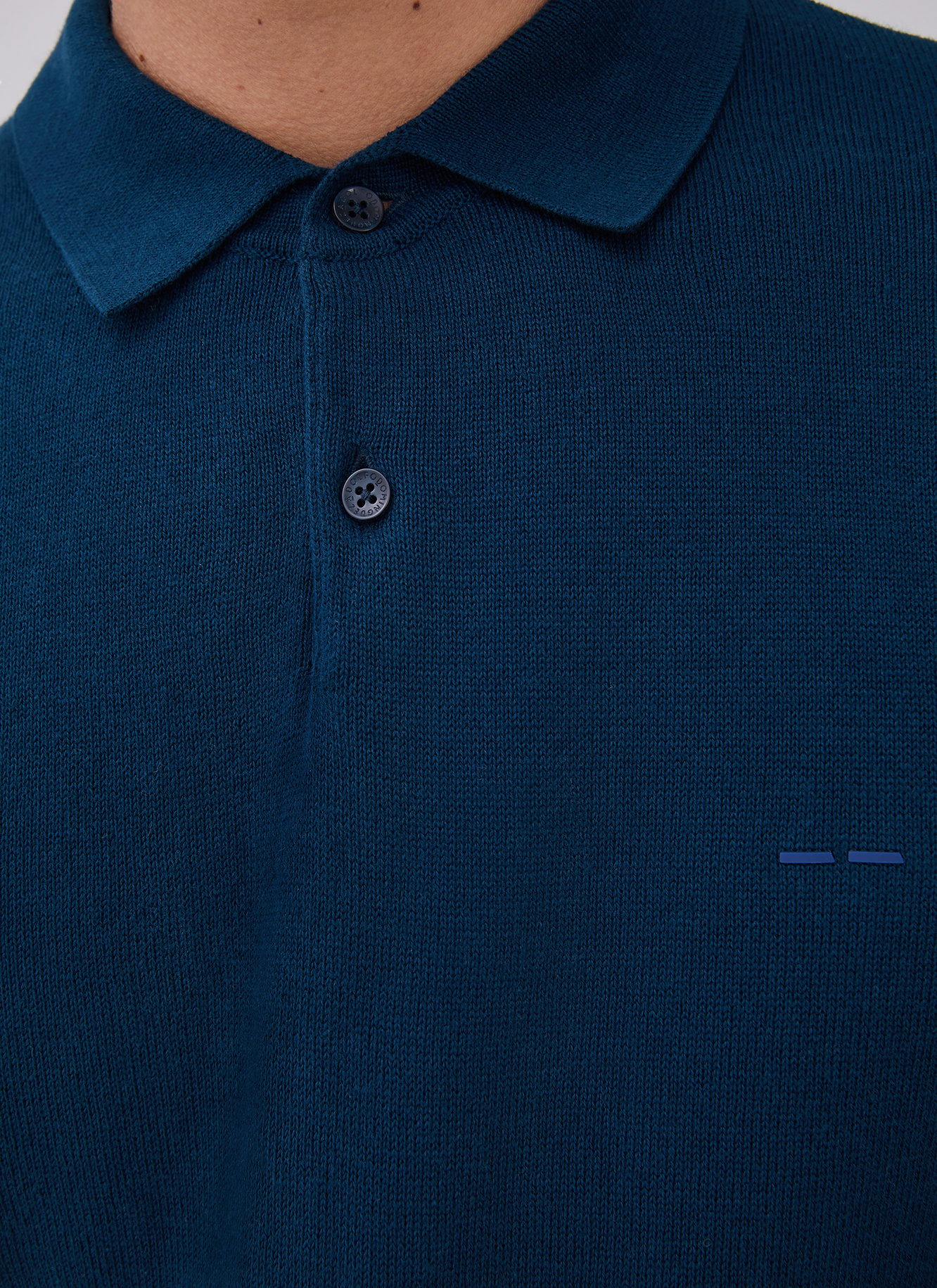 Long sleeve cotton polo shirt image number 2