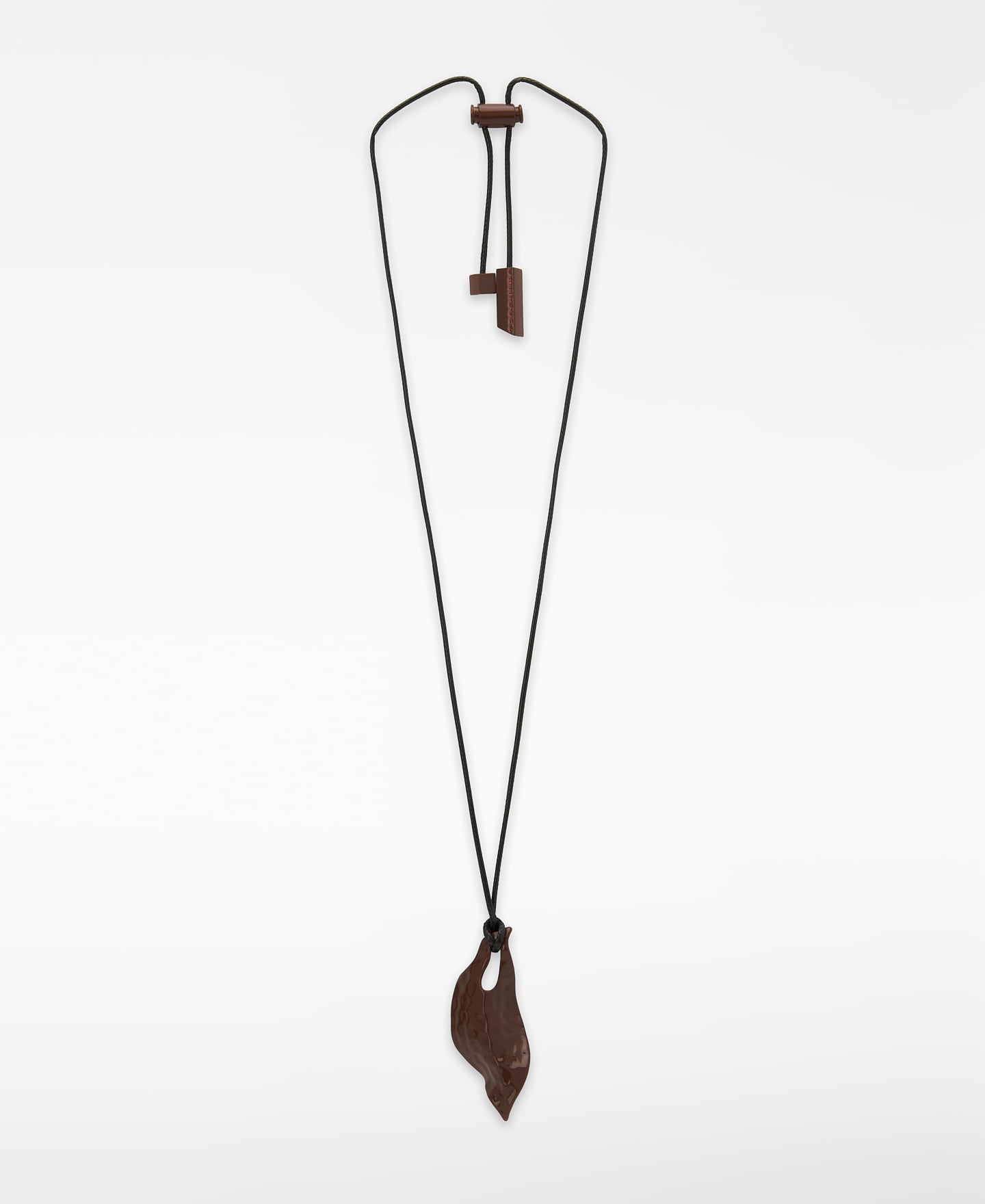 Lacquered metal leaf necklace image number 0