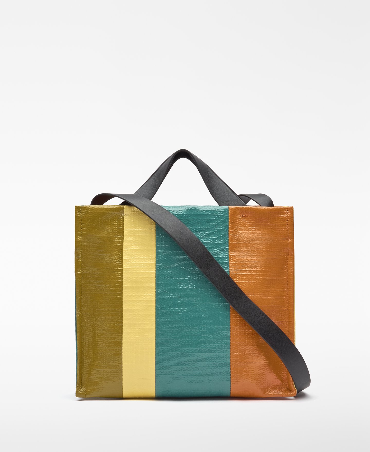 Shopper mediano rayas multicolor lona image number 1